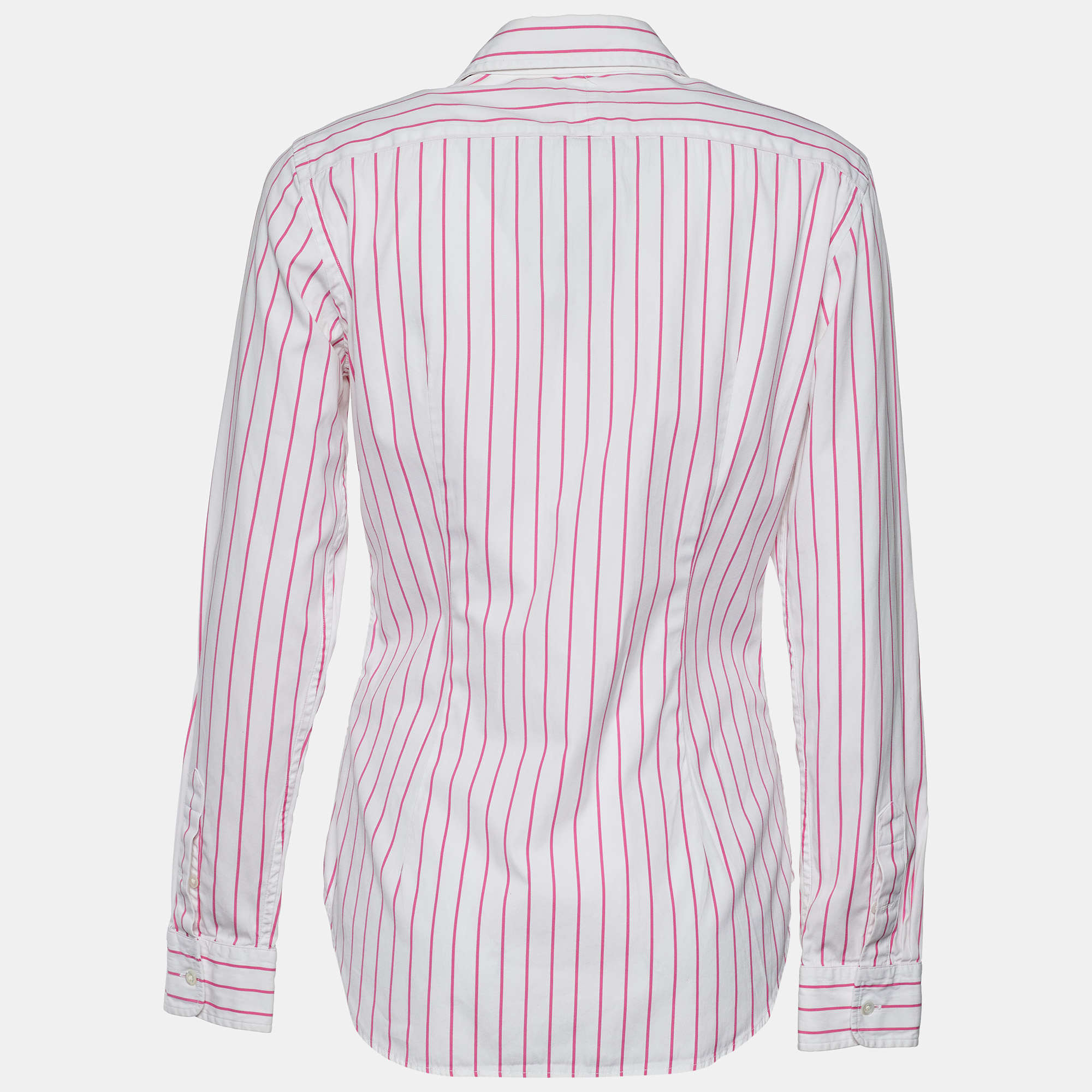 

Ralph Lauren Pink & White Striped Cotton Slim Fit Shirt