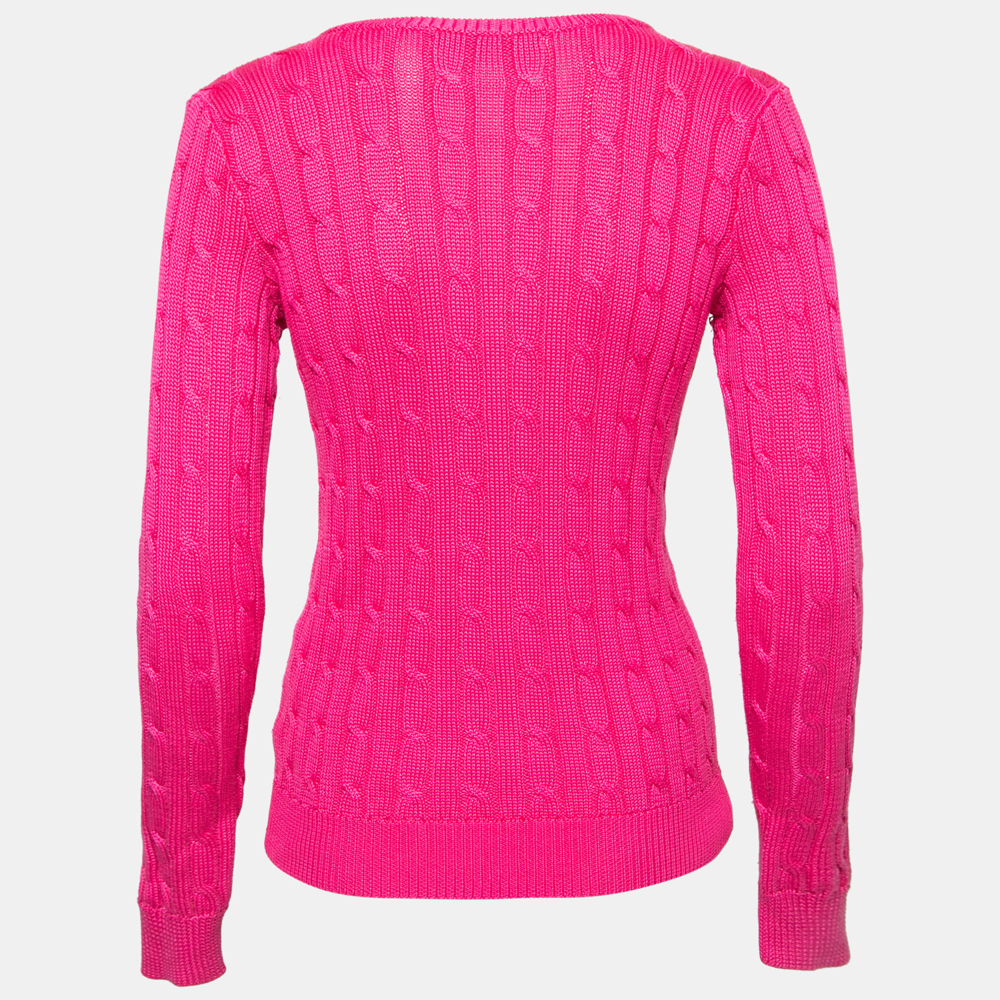 

Ralph Lauren Pink Cable Knit Cotton Long Sleeve Sweater