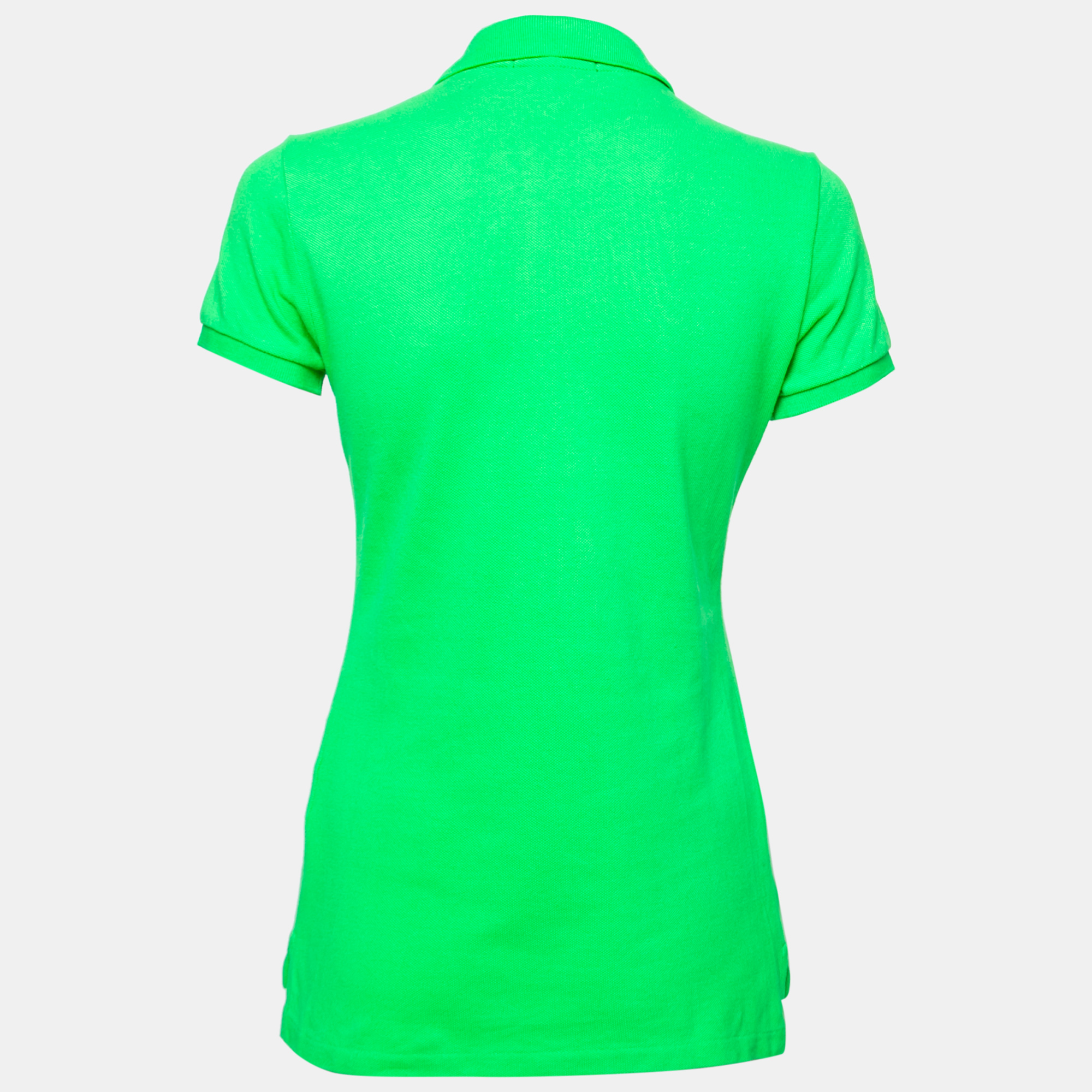 

Ralph Lauren Green Cotton Logo Crystal Embellished Polo T-Shirt