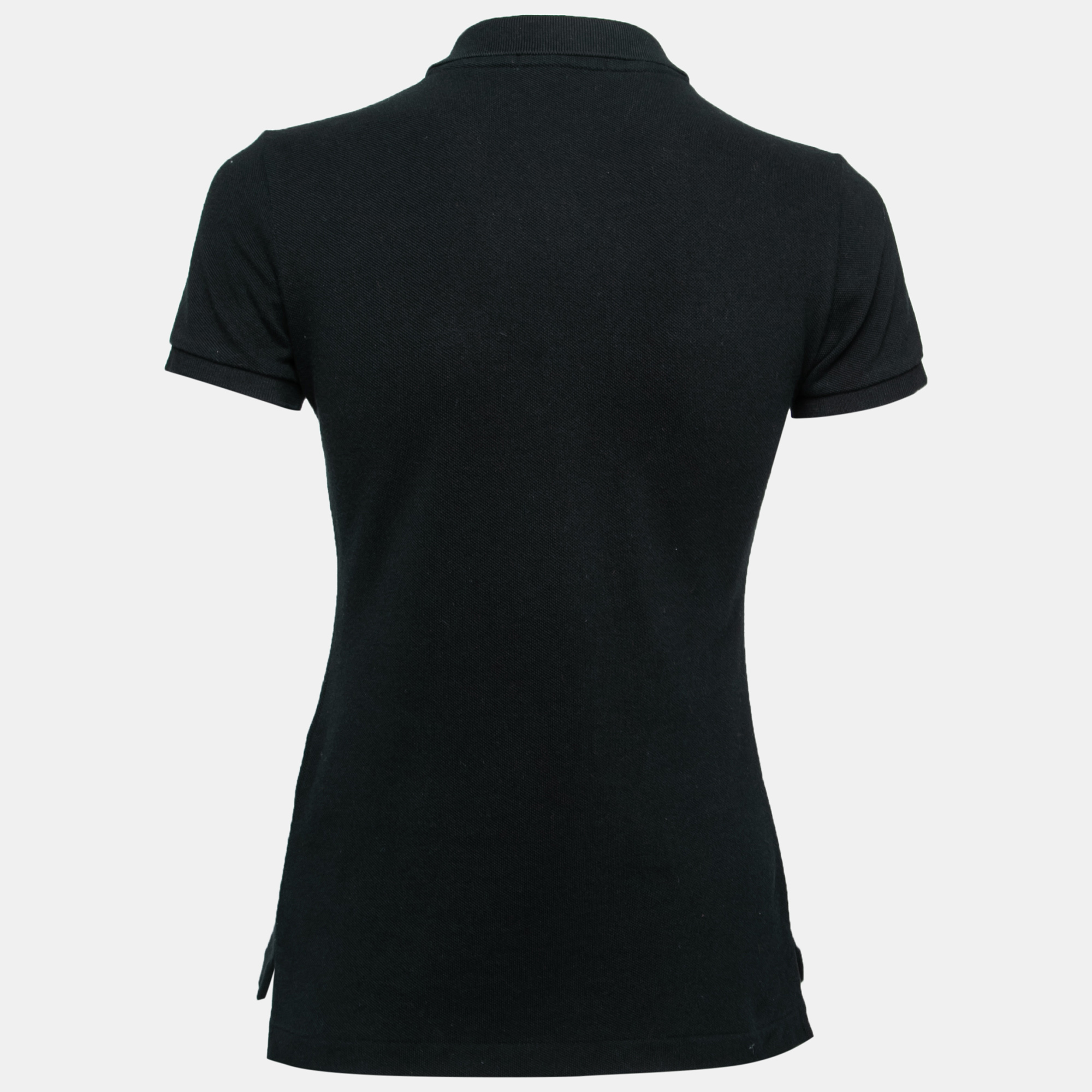 

Ralph Lauren Black Cotton Logo Beaded Embroidered Polo T-Shirt