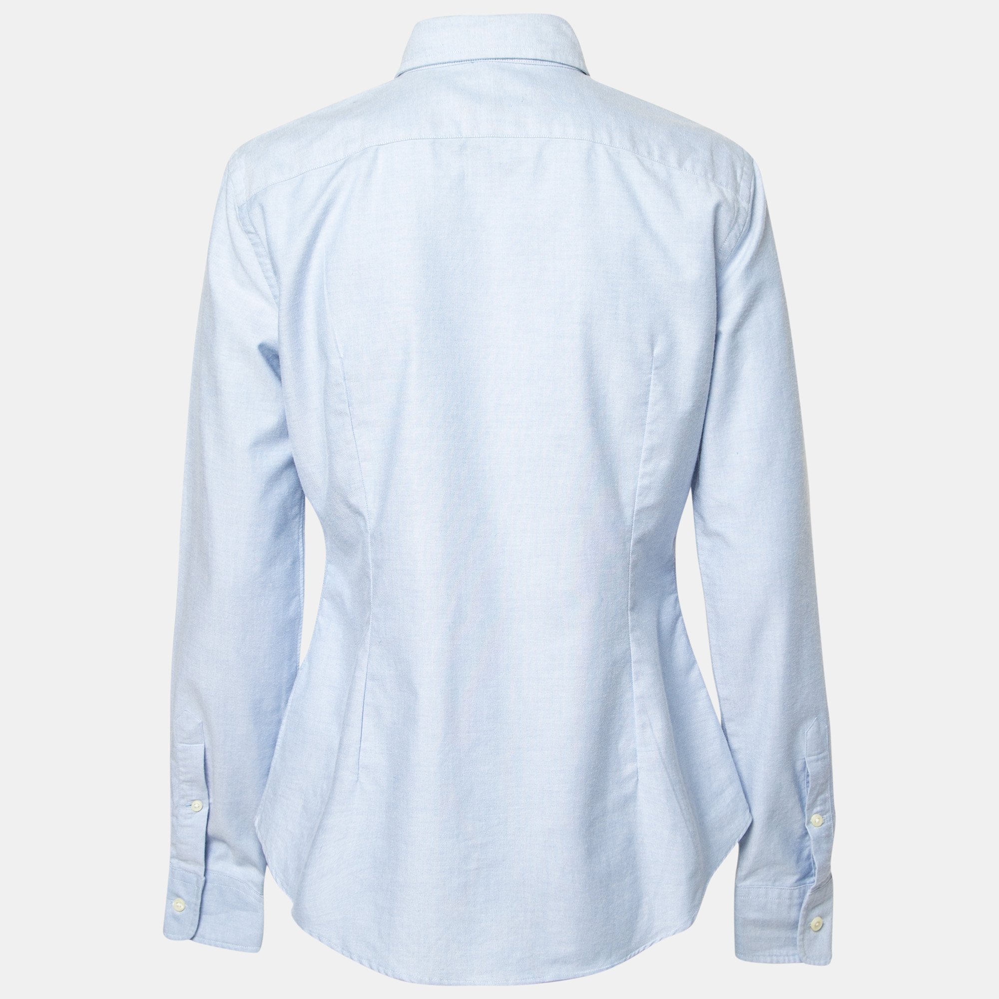 

Ralph Lauren Blue Cotton Logo Embroidered Button Front Shirt