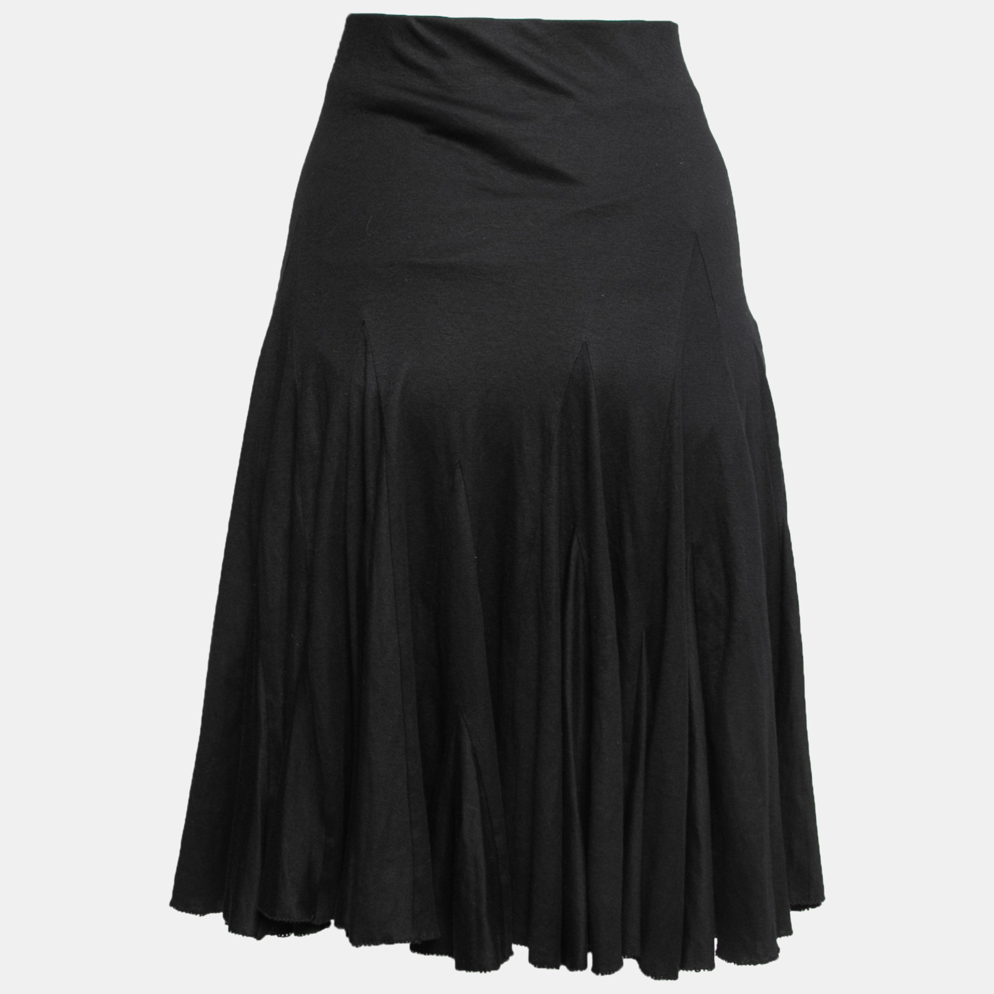 

Ralph Lauren Black Cotton Asymmetrical Hem Midi Skirt