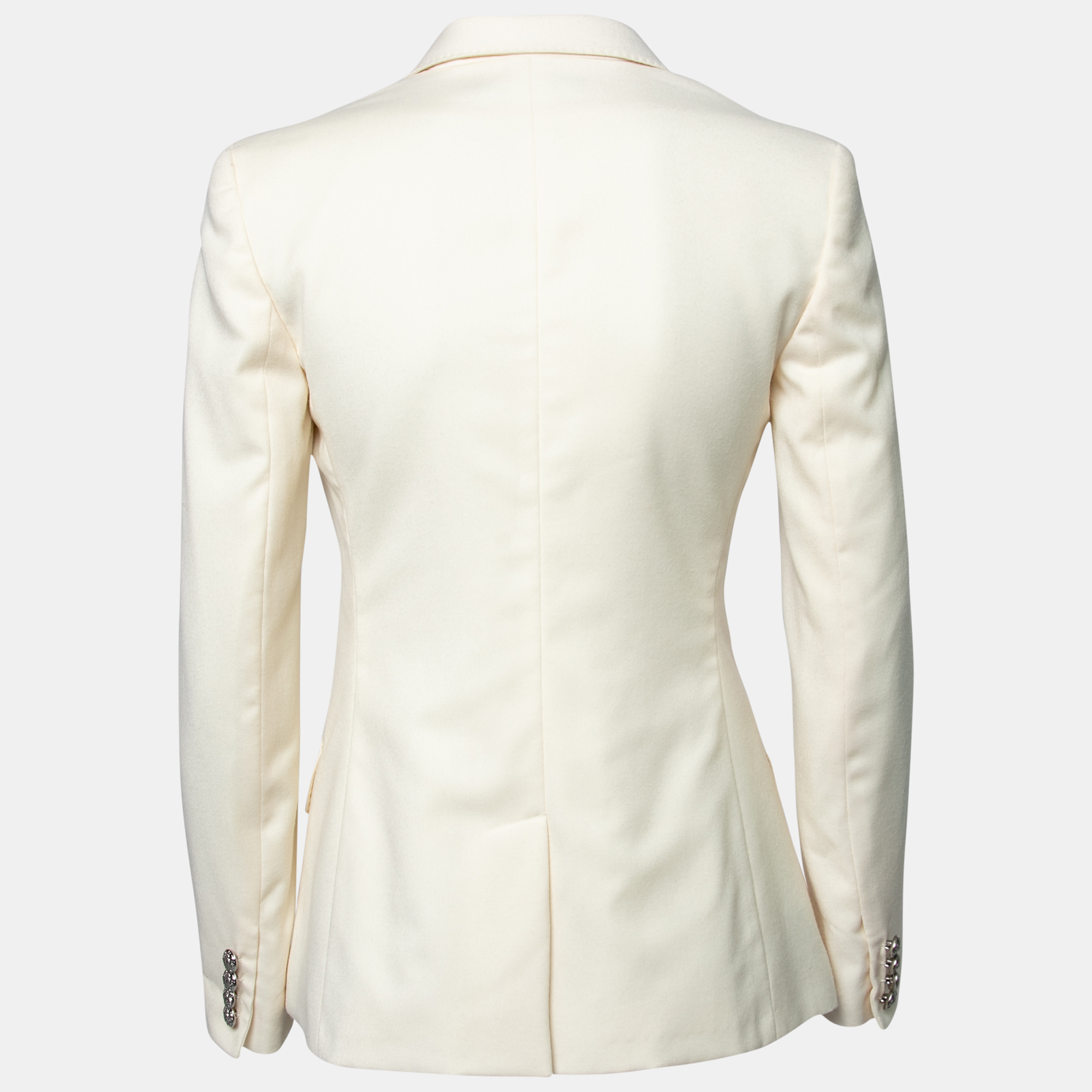 

Ralph Lauren Cream Wool Crest Embroidered Single Breasted Blazer