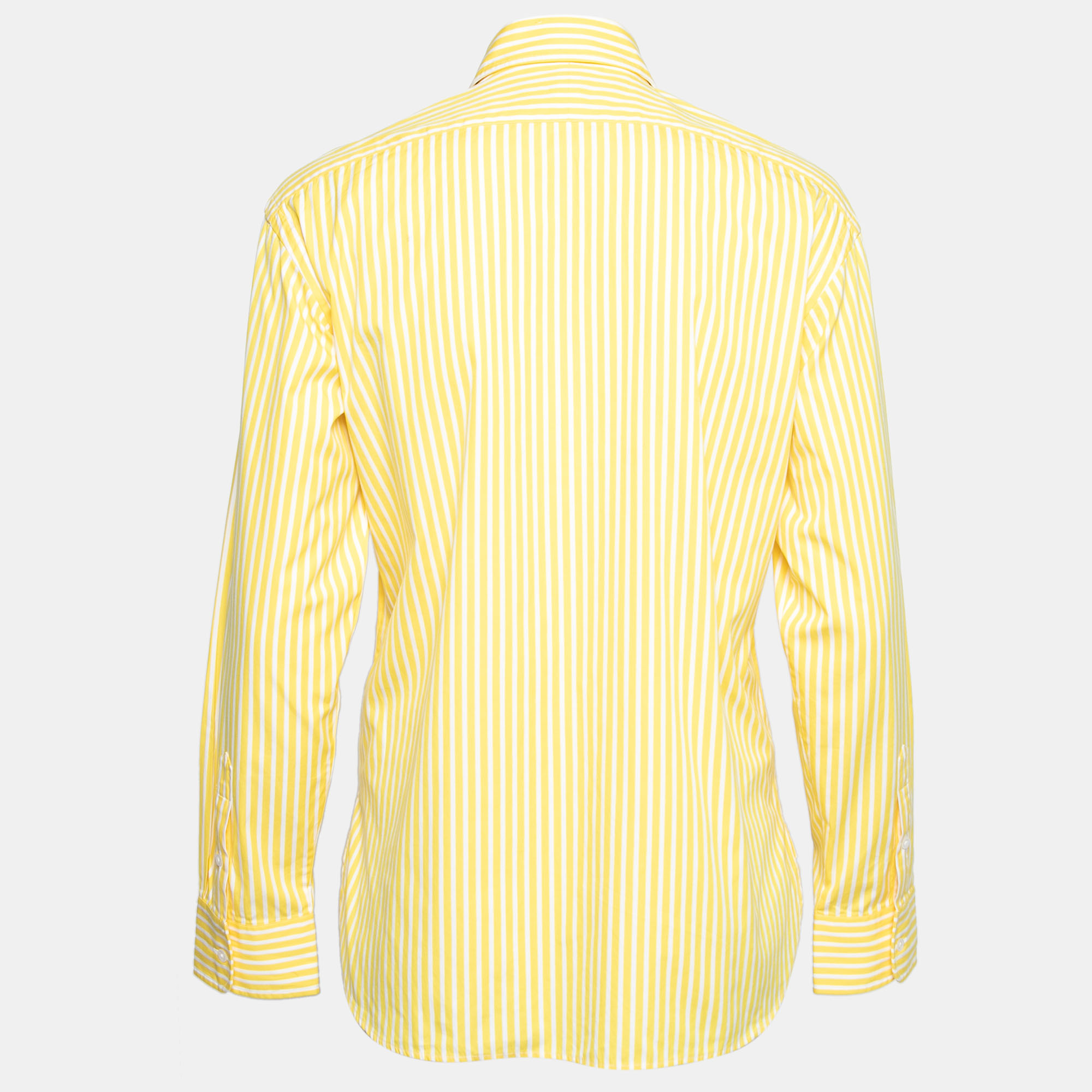 

Ralph Lauren Yellow Striped Cotton Button Front Shirt
