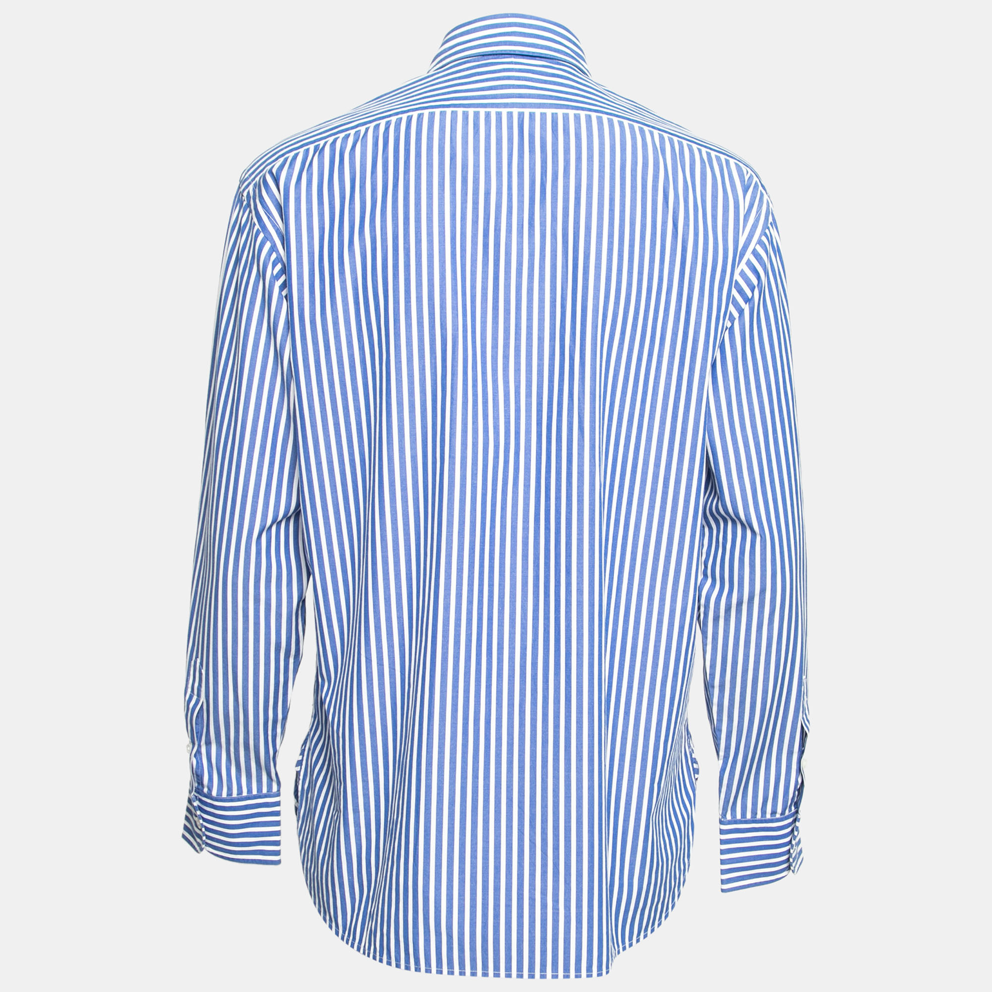 

Ralph Lauren Blue Striped Cotton Button Front Shirt