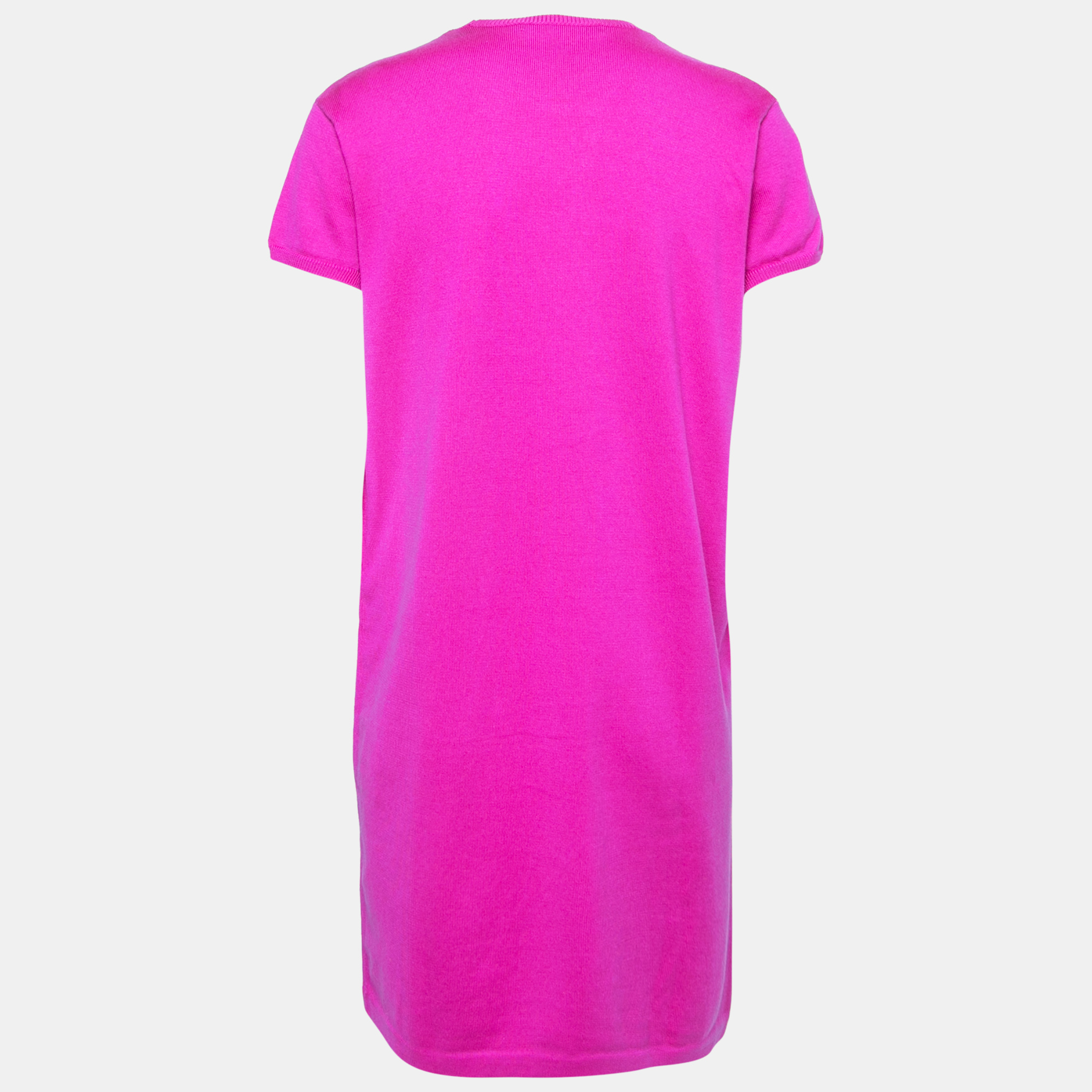 

Ralph Lauren Pink Cotton Knit Round Neck Short Sleeve Dress