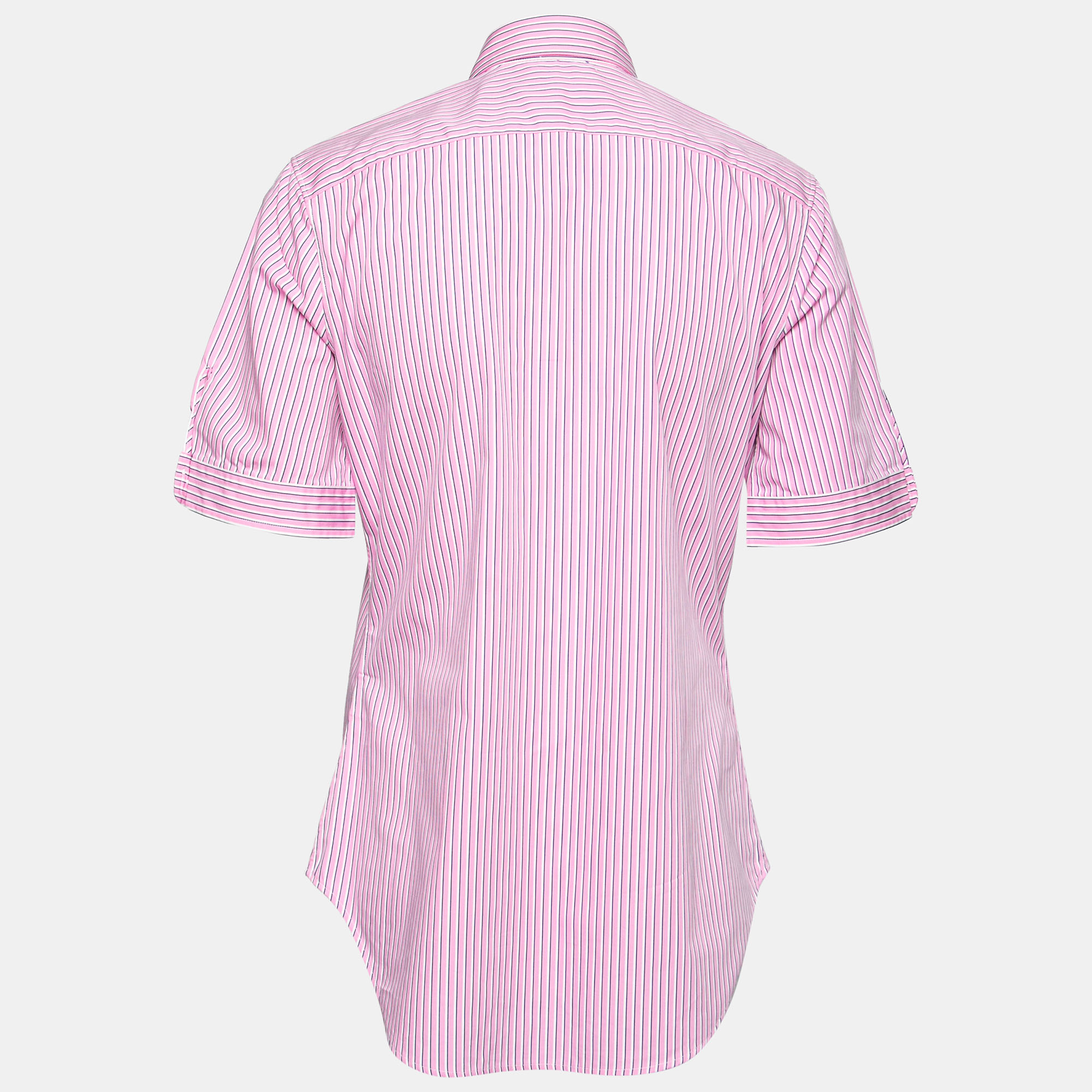 

Ralph Lauren Pink Striped Cotton Short Sleeve Button Front Shirt