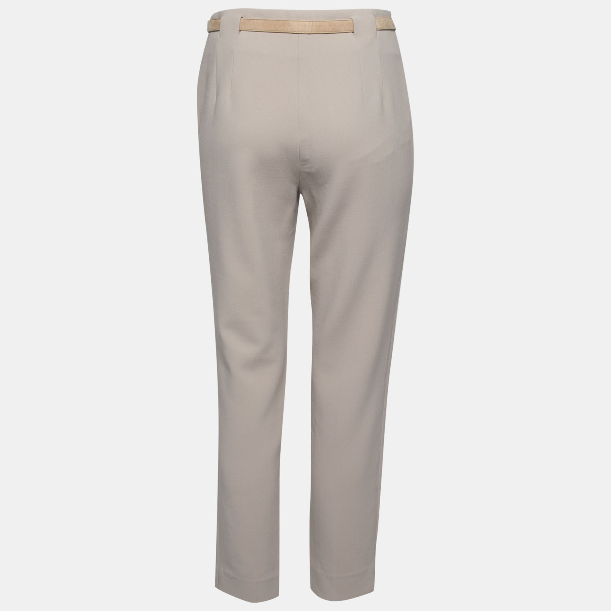 

Ralph Lauren Beige Wool Straight-Leg Trousers