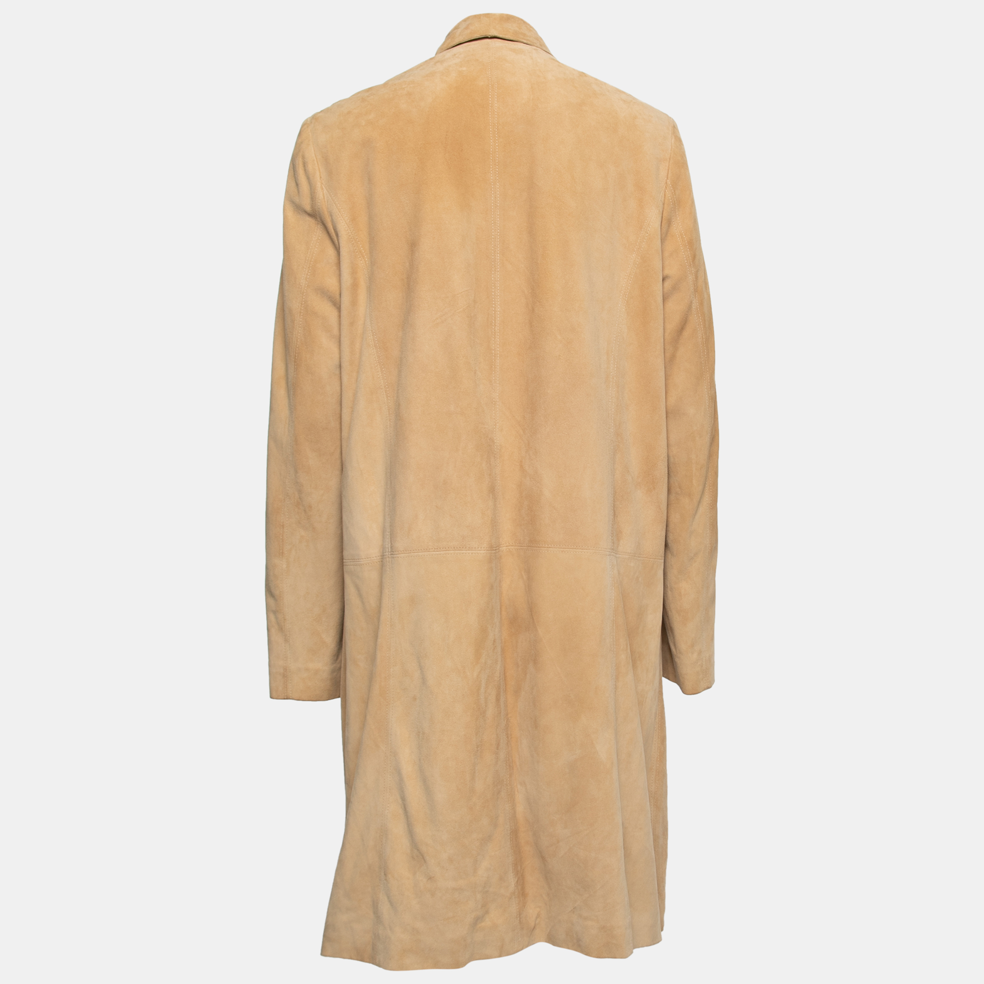 

Ralph Lauren Beige Suede Open Front Coat