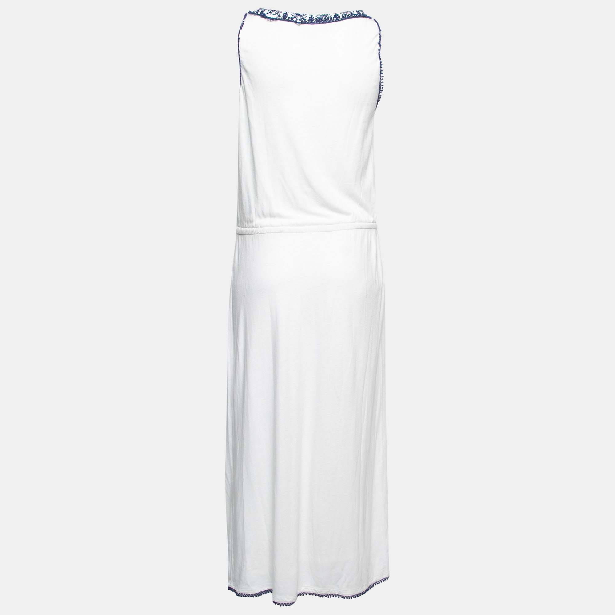 

Ralph Lauren White Cotton Lace Trim Long Dress