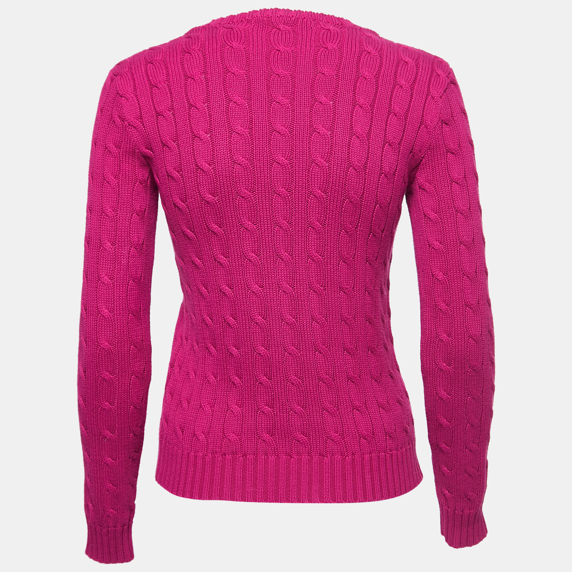 

Ralph Lauren Pink Cable Knit Long Sleeve Sweater