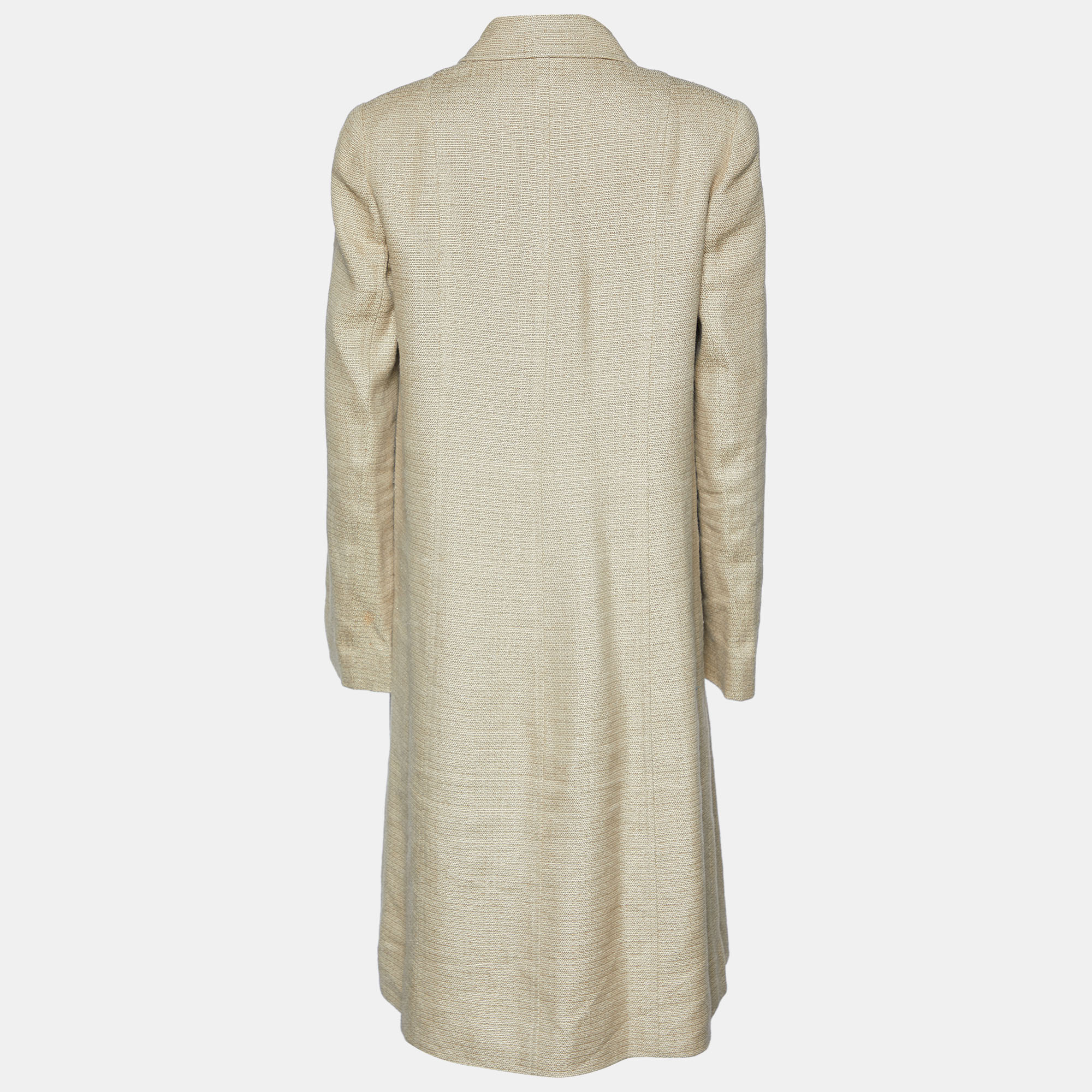 

Ralph Lauren Gold Linen & Silk Button Front Coat