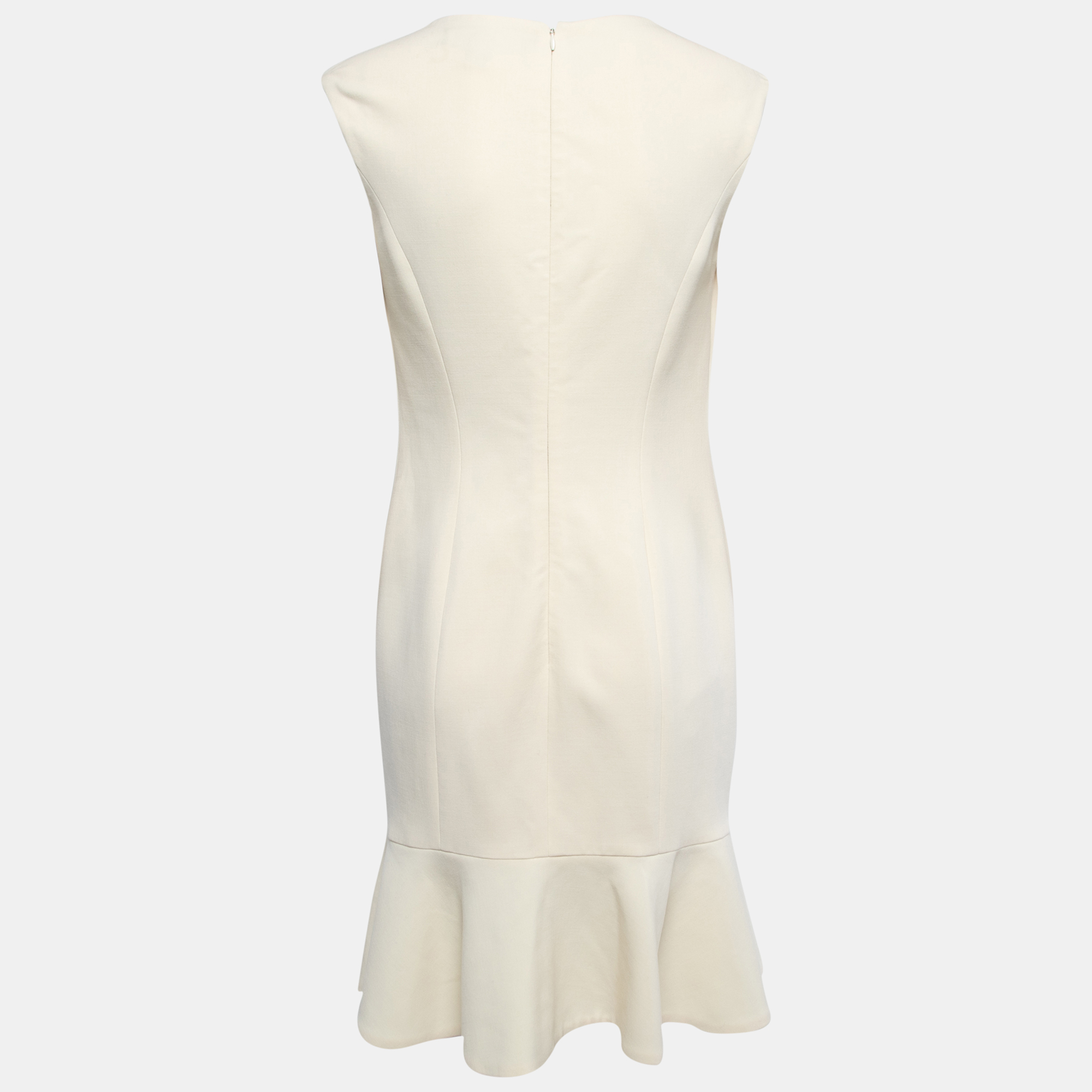 

Ralph Lauren Cream Wool Sleeveless Flared Short Dress