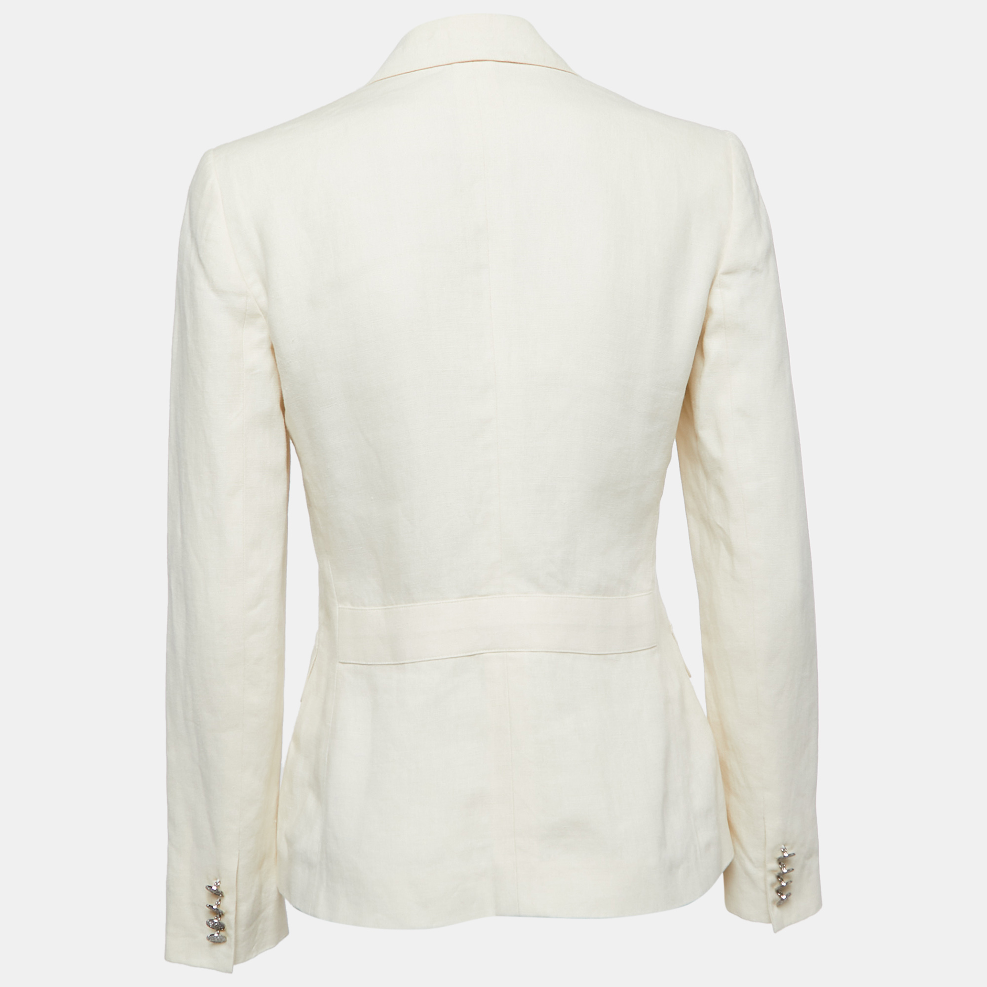 

Ralph Lauren Cream Linen Button Front Blazer