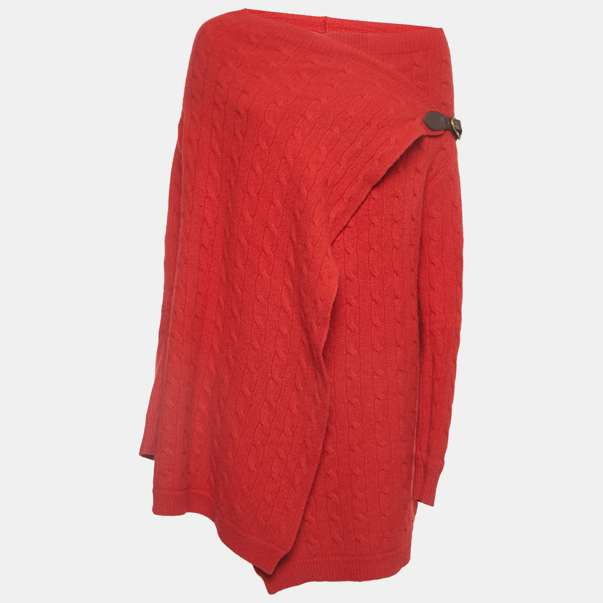 

Ralph Luaren Red Patterned Wool Blend Cowl Neck Sweater