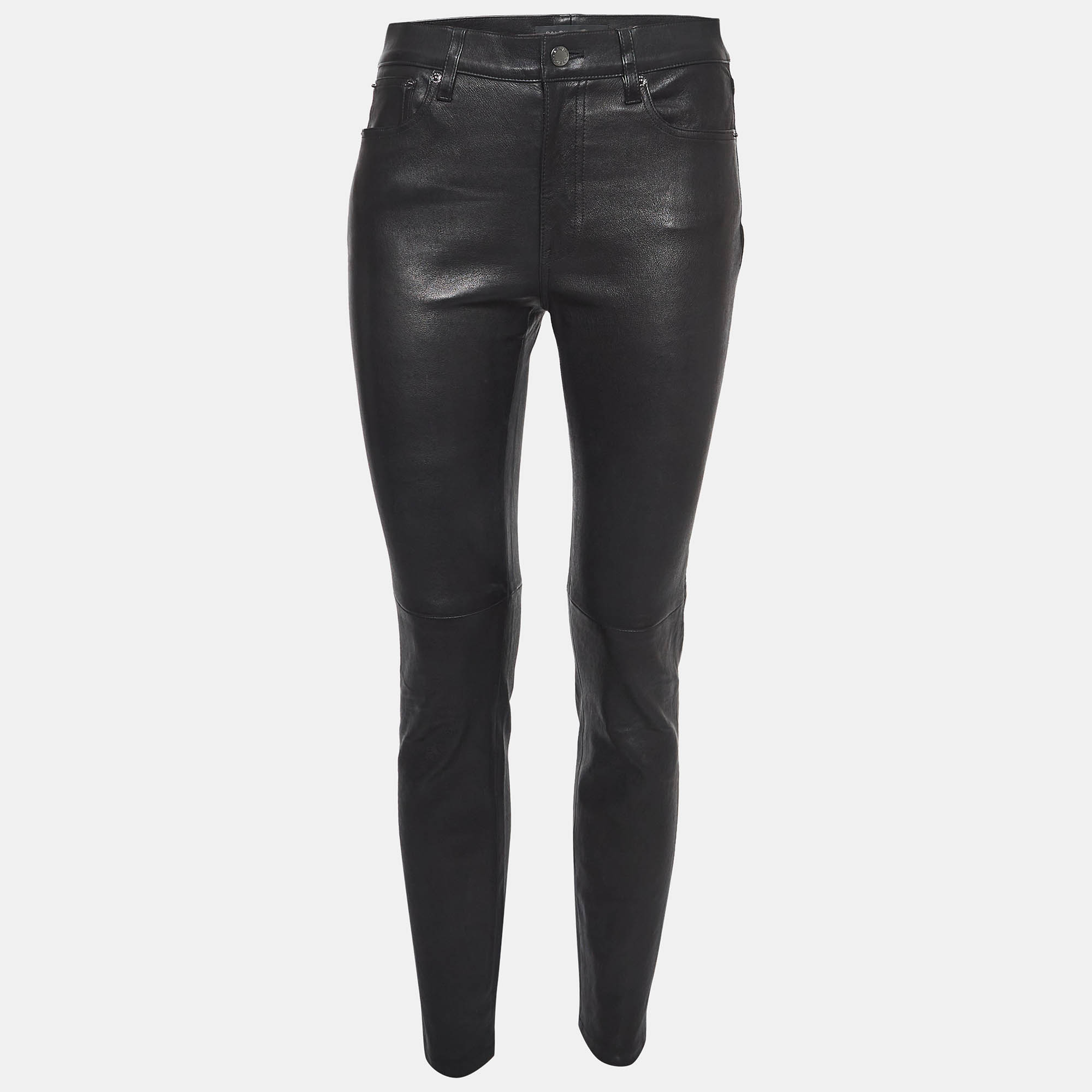 

Ralph Lauren Black Leather Skinny Trousers