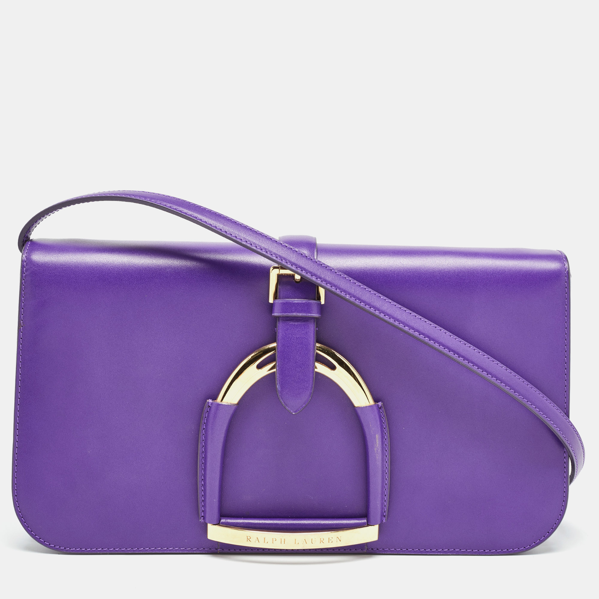 

Ralph Lauren Purple Leather Stirrup Shoulder Bag