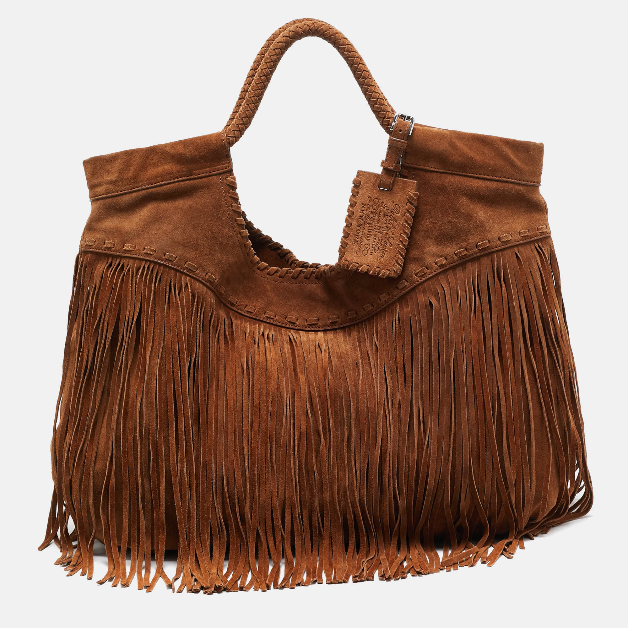 

Ralph Lauren Brown Suede Fringe Hobo