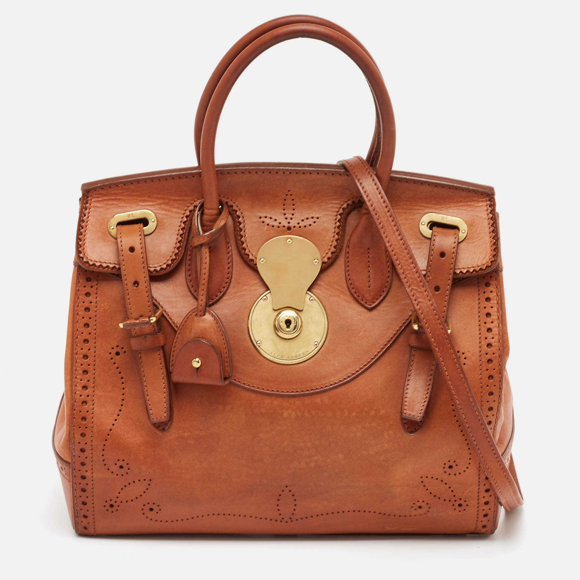 

Ralph Lauren Brown Leather Ricky 33 Tote