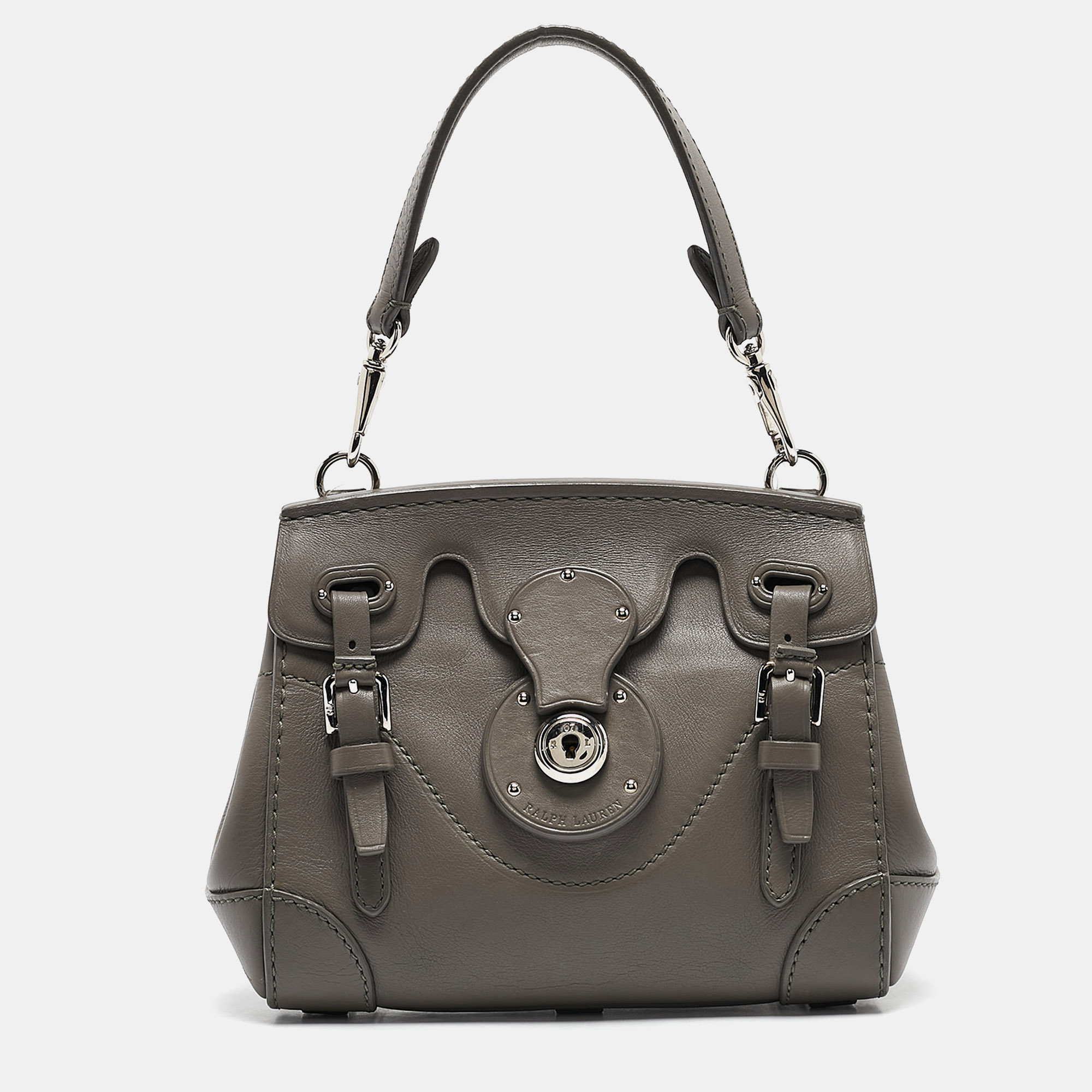 

Ralph Lauren Grey Leather Mini Ricky Tote