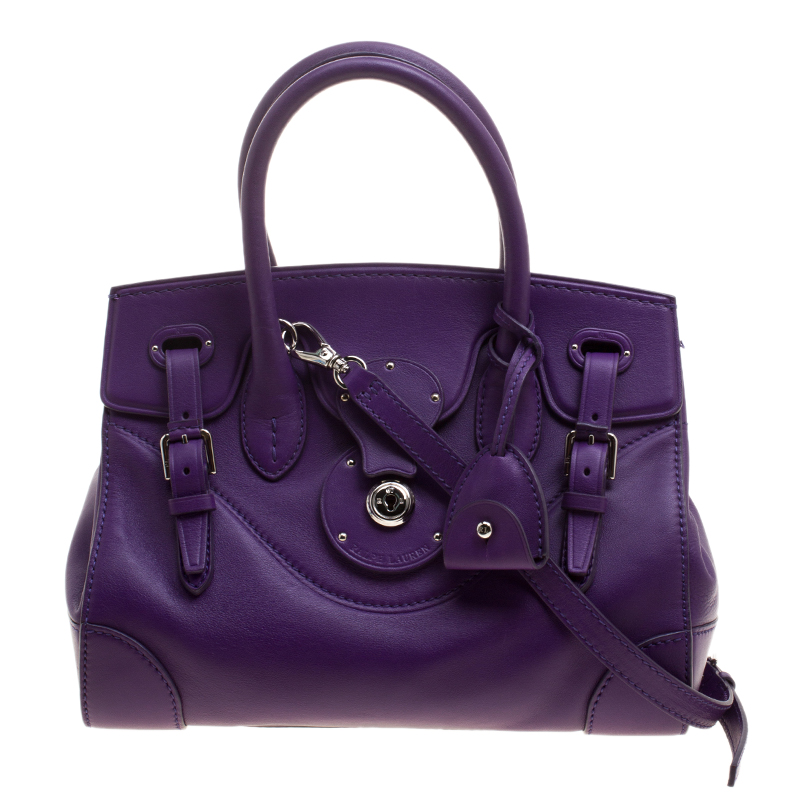 Pre Owned Ralph Lauren Orchid Leather Ricky Top Handle Bag