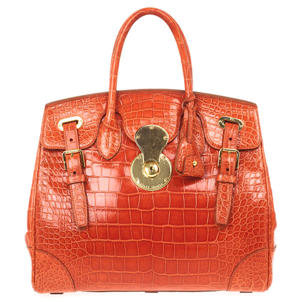 Ralph Lauren Alligator Orange Ricky Bag Ralph Lauren TLC