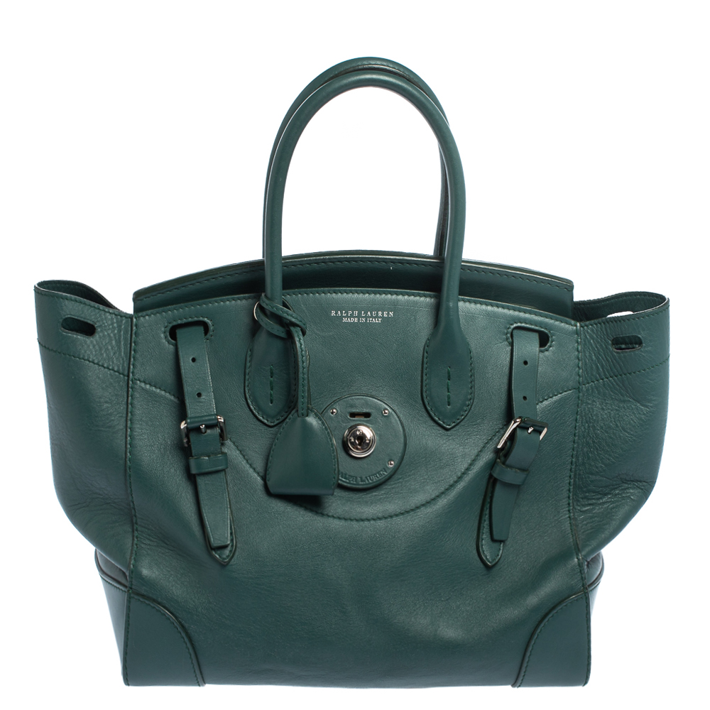 Pre-owned Ralph Lauren Green Leather Medium Ricky Tote
