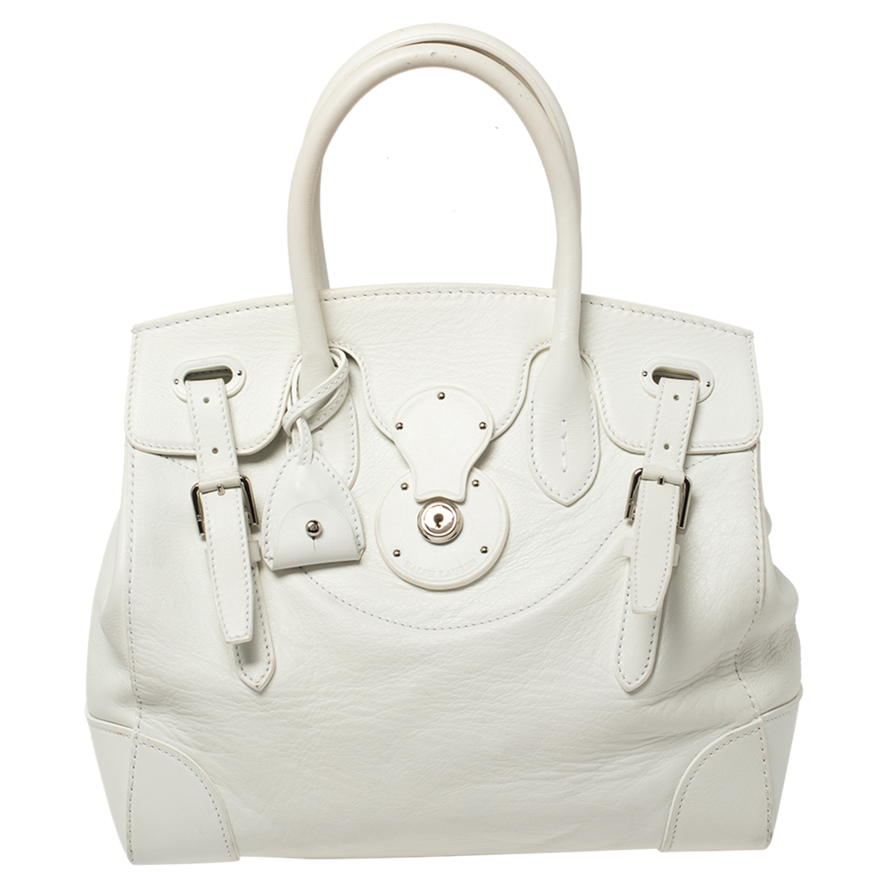 Pre-owned Ralph Lauren White Soft Leather Ricky Tote