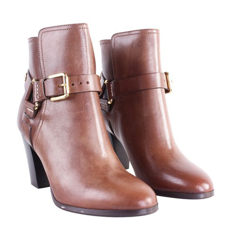 

Ralph Lauren Dark Brown Leather Melia Boots Size