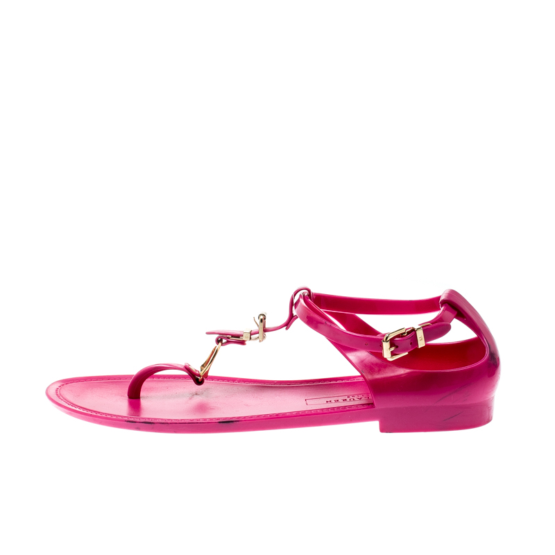 

Ralph Lauren Fuschia Pink Jelly Karly Ankle Strap Sandals Size