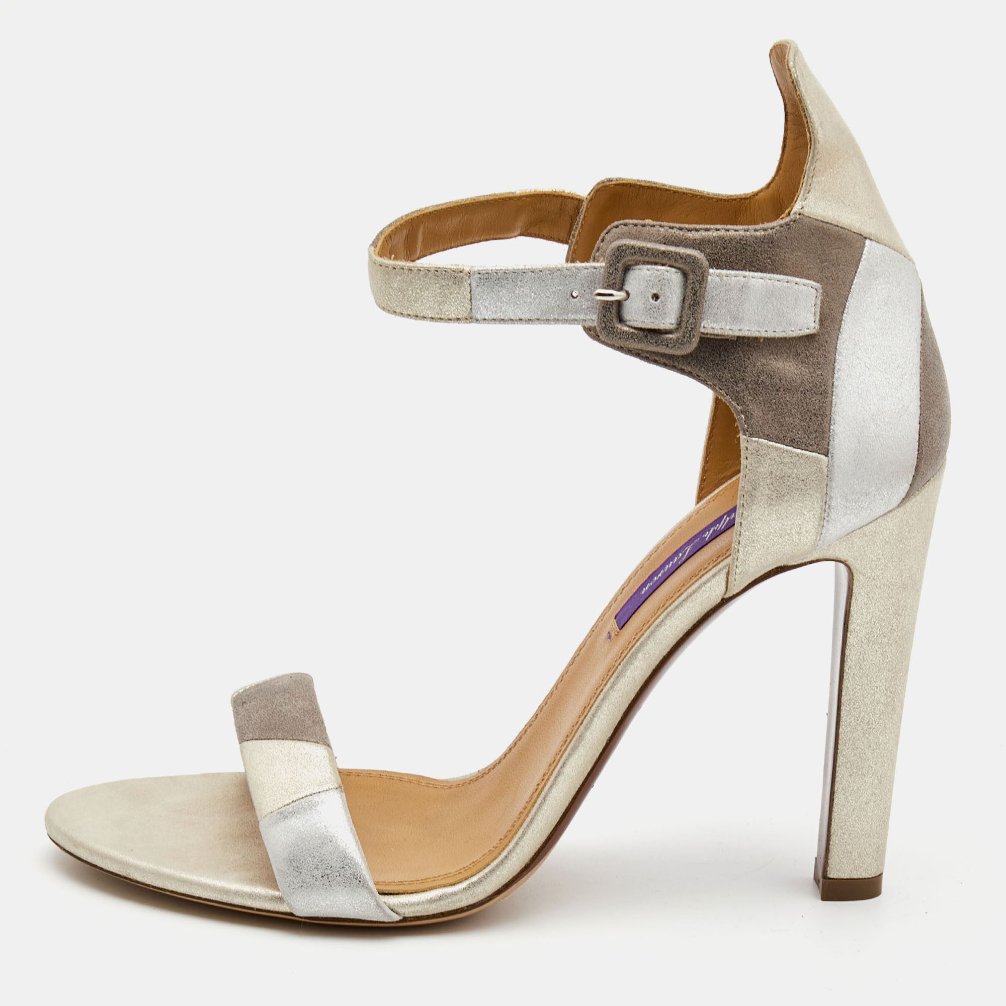 

Ralph Lauren Tricolor Nubuck Leather Ankle Strap Sandals Size, Grey