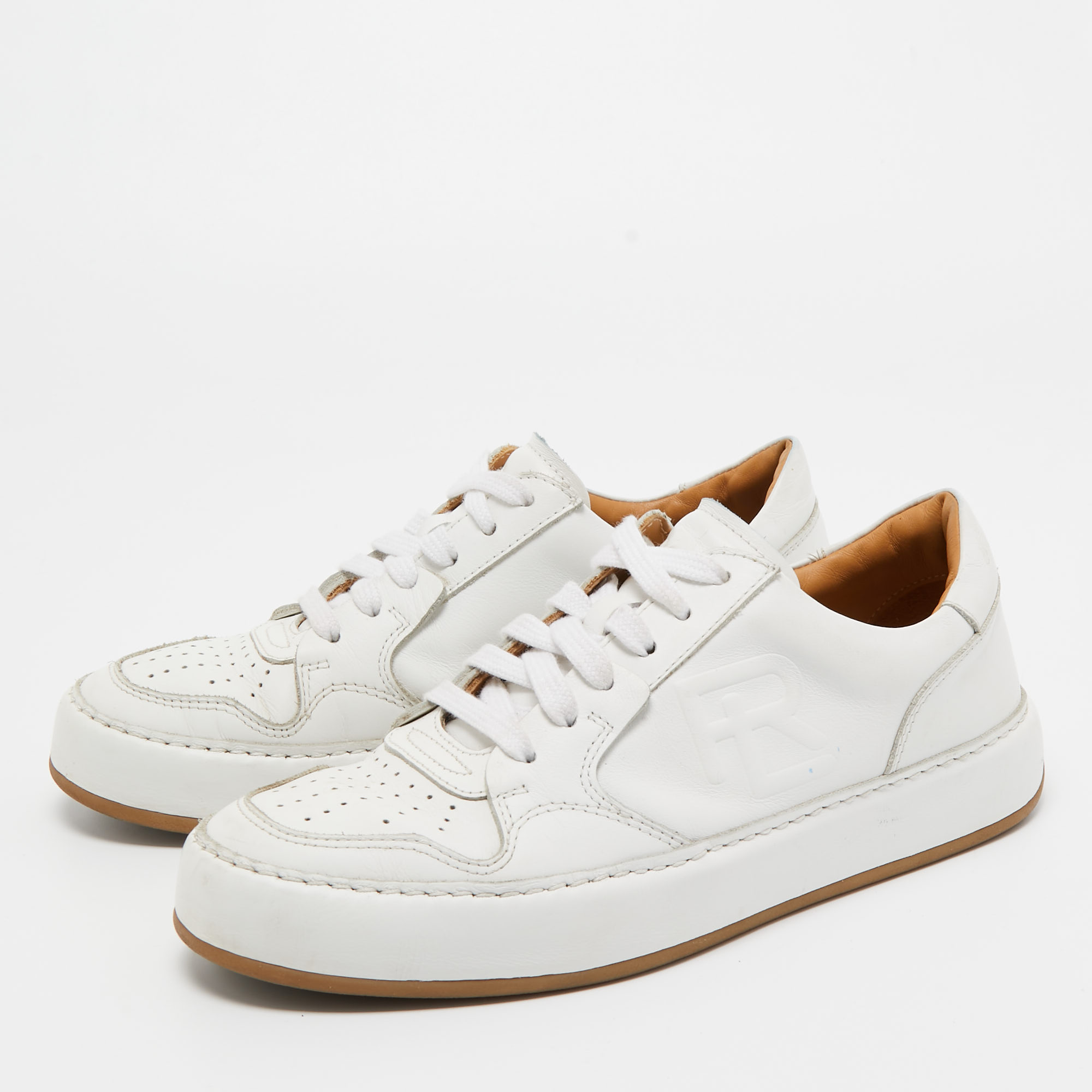

Ralph Lauren White Leather Lace Up Sneakers Size