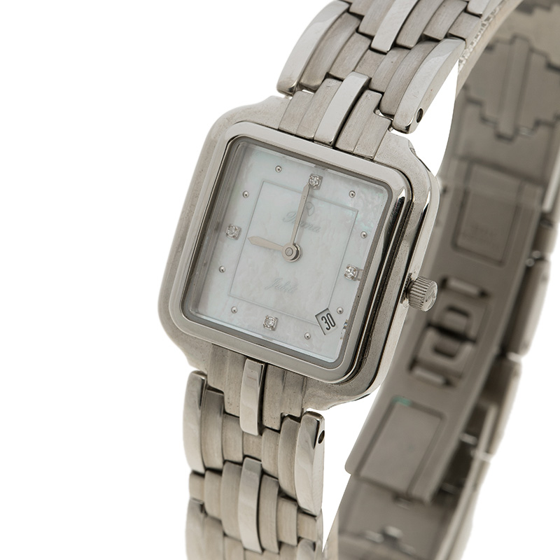 

Rama Swiss Mother of Pearl Stainless Steel Women's Wristwatch, Silver