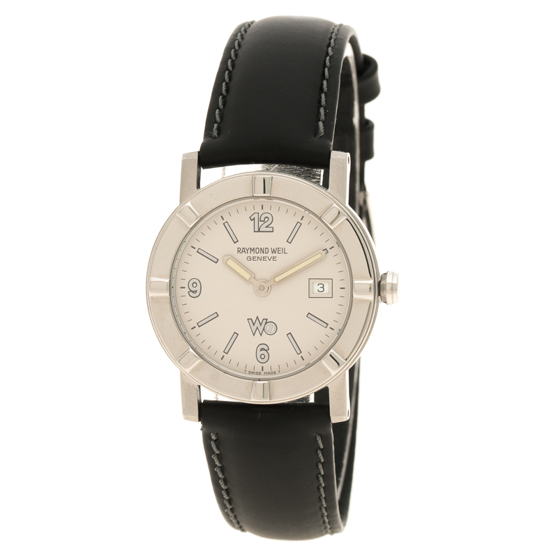 Raymond Weil Cream Stainless Steel W1 Women's Wristwatch 30MM