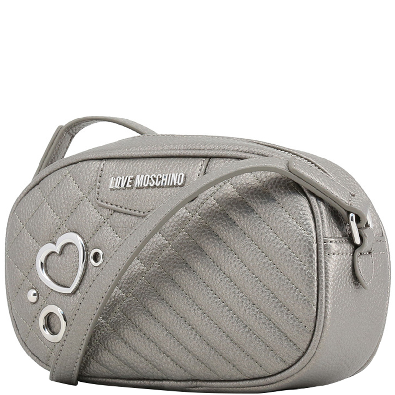 

Love Moschino Gray Quilted Synthetic Leather Shoulder Bag, Grey