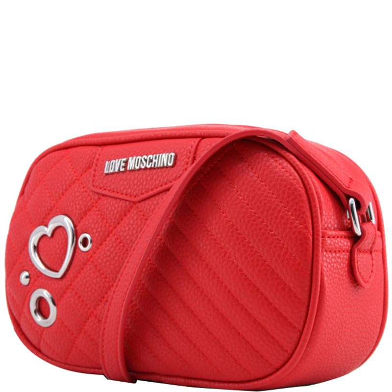 

Love Moschino Red Quilted Synthetic Leather Shoulder Bag