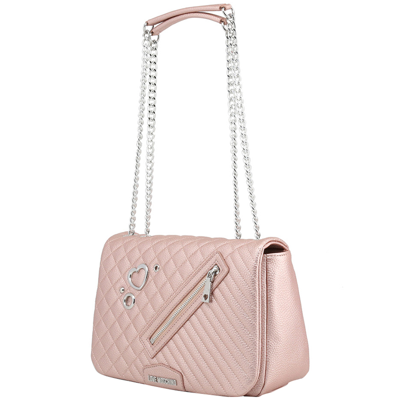 

Love Moschino Beige Quilted Synthetic Leather Shoulder Bag