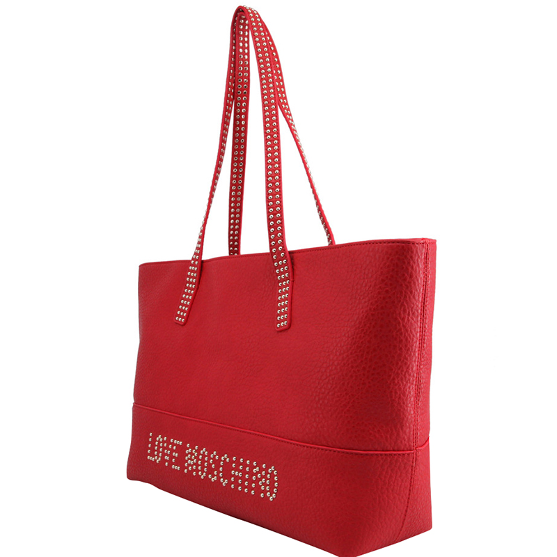 

Love Moschino Red Pebbled Synthetic Leather Tote