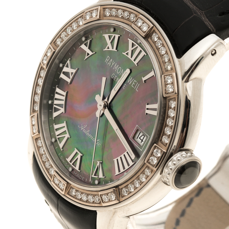 

Raymond Weil Mother of Pearl Parsifal Alligator Leather Women's Wristwatch, Multicolor