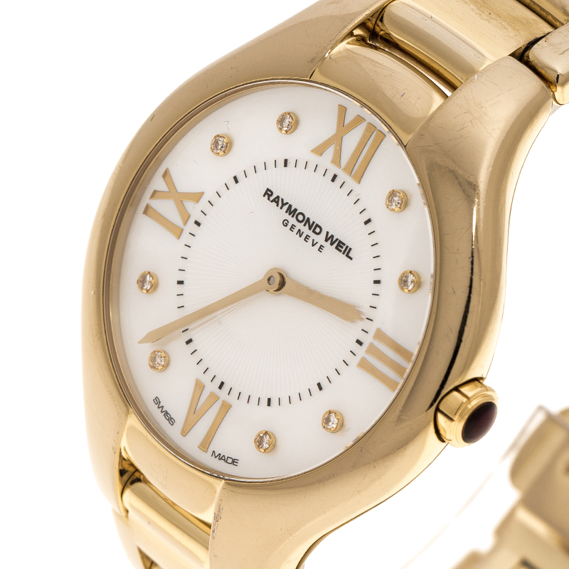 

Raymond Weil White Mother of Pearl Gold Plated Stainless Steel Noemia