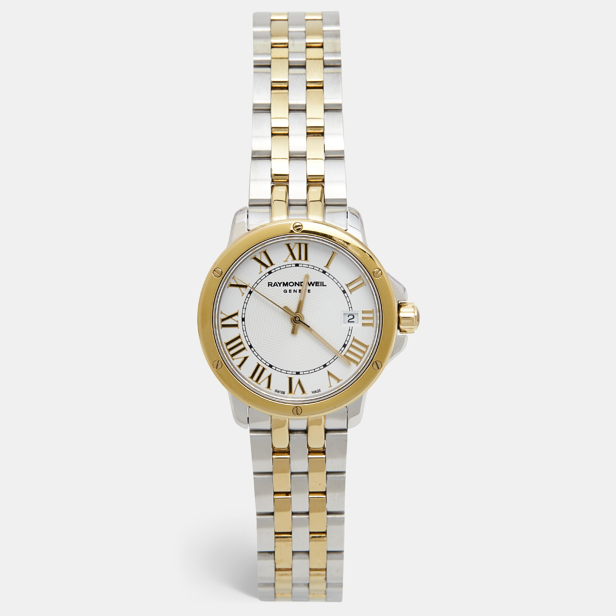 

Raymond Weil White Two-Tone Stainless Steel Tango, Silver