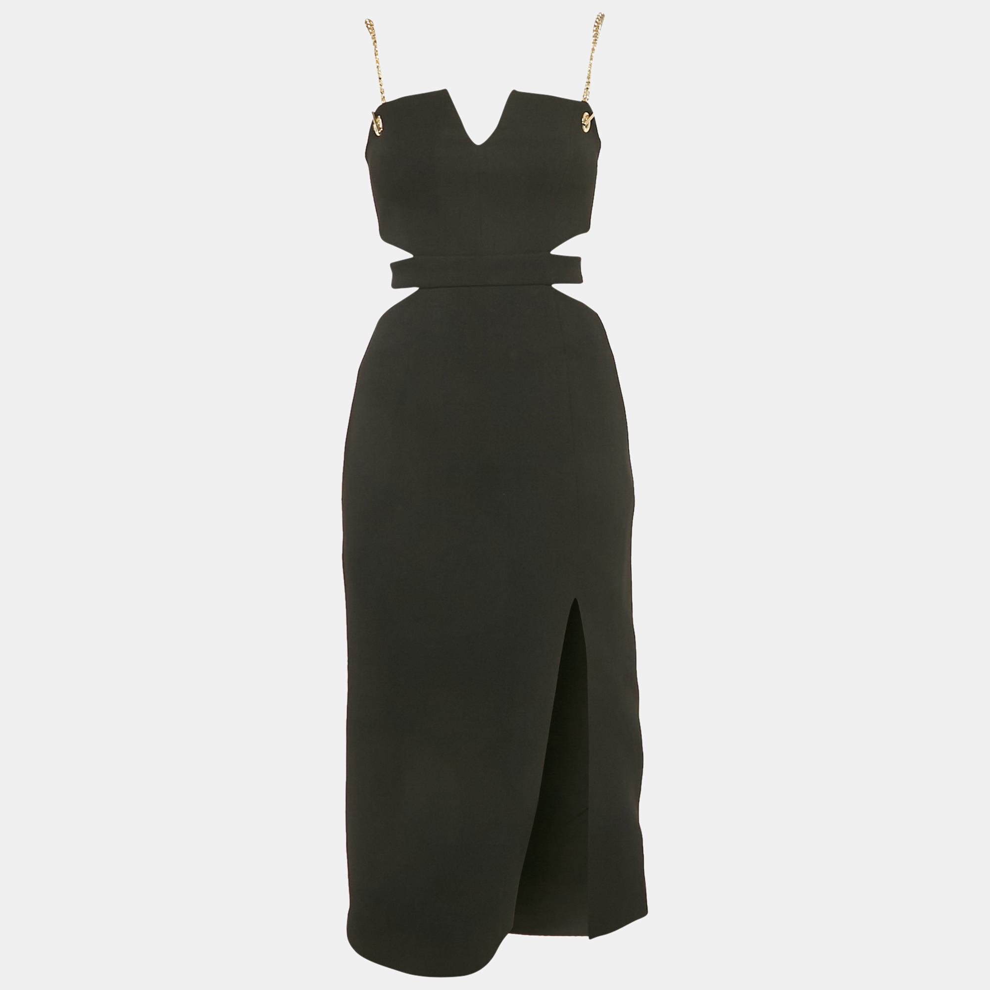 Pre-owned Rebecca Vallance Black Crepe Cut-out Iman Midi Dress S