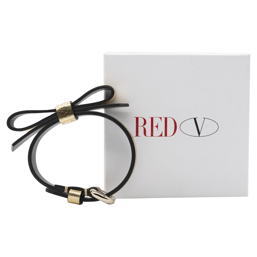 

RED Valentino Gold Leather Sandie Bow Detail Bracelet