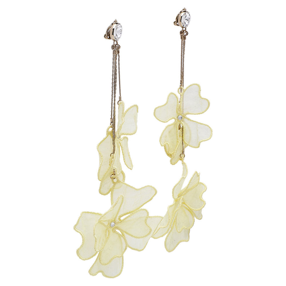 

RED Valentino Yellow Flower Party Clip On Earrings