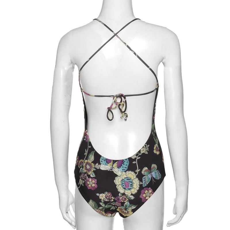 

RED Valentino Multicolor Floral Print Bikini, Black