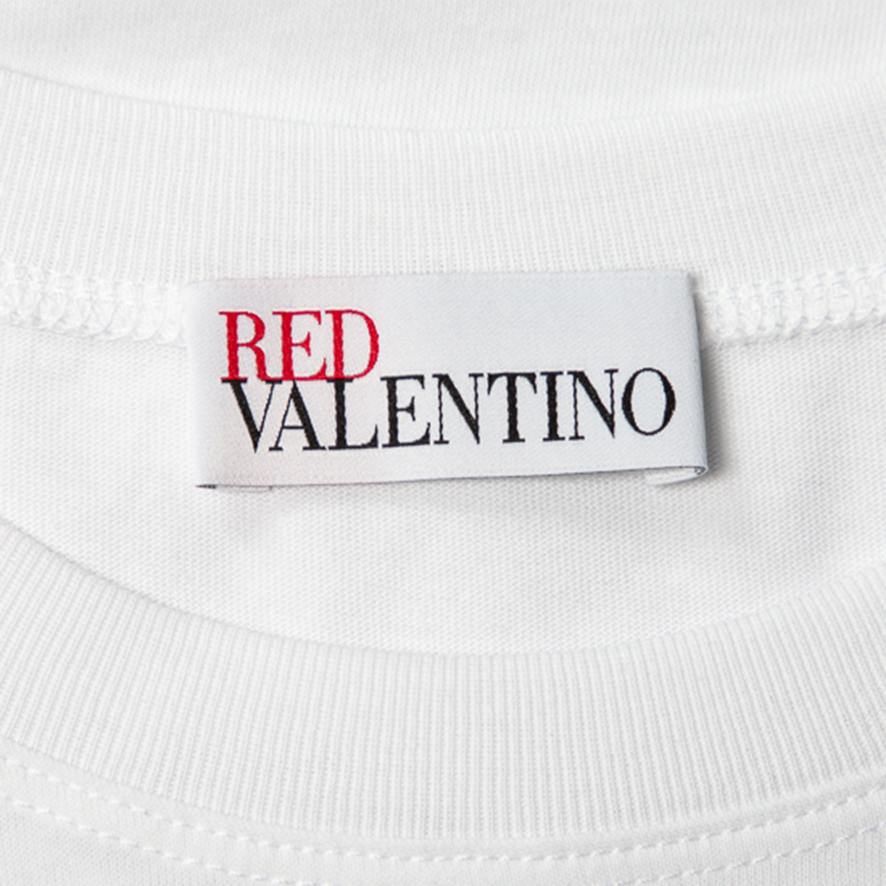 

RED Valentino White Red Girl Print Cotton Crew Neck T-Shirt