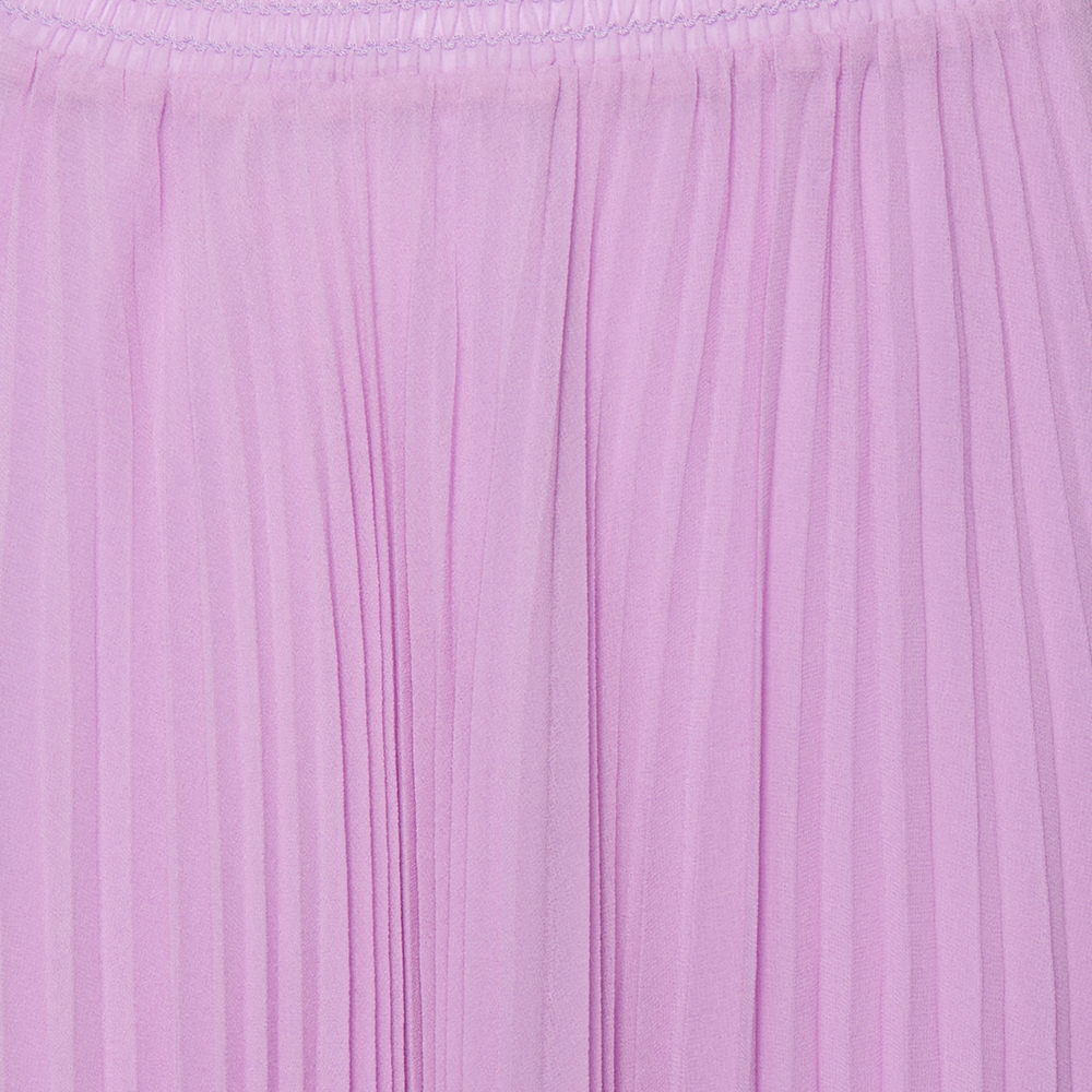 

RED Valentino Violet Crepe Elasticized Waist Pleated Skirt, Purple