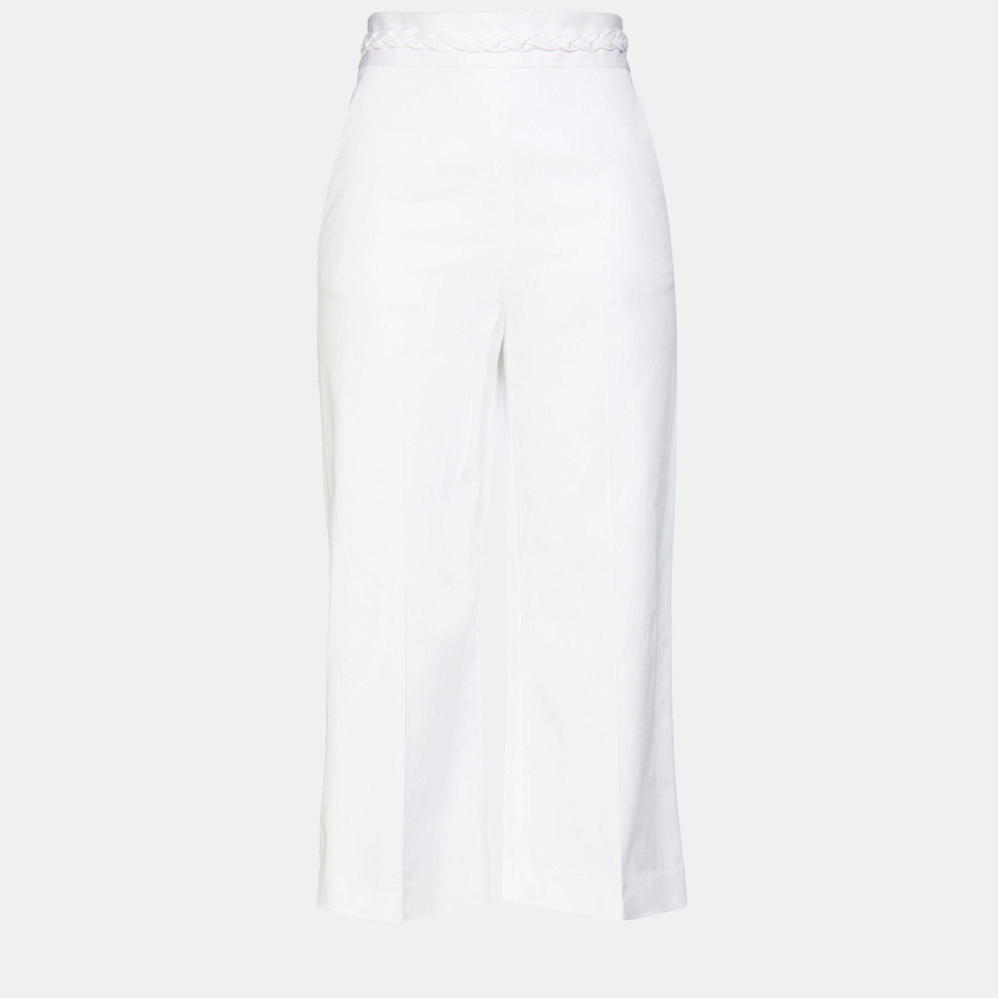 

RED Valentino White Cotton Twill Wide Leg Pants S (IT 40)