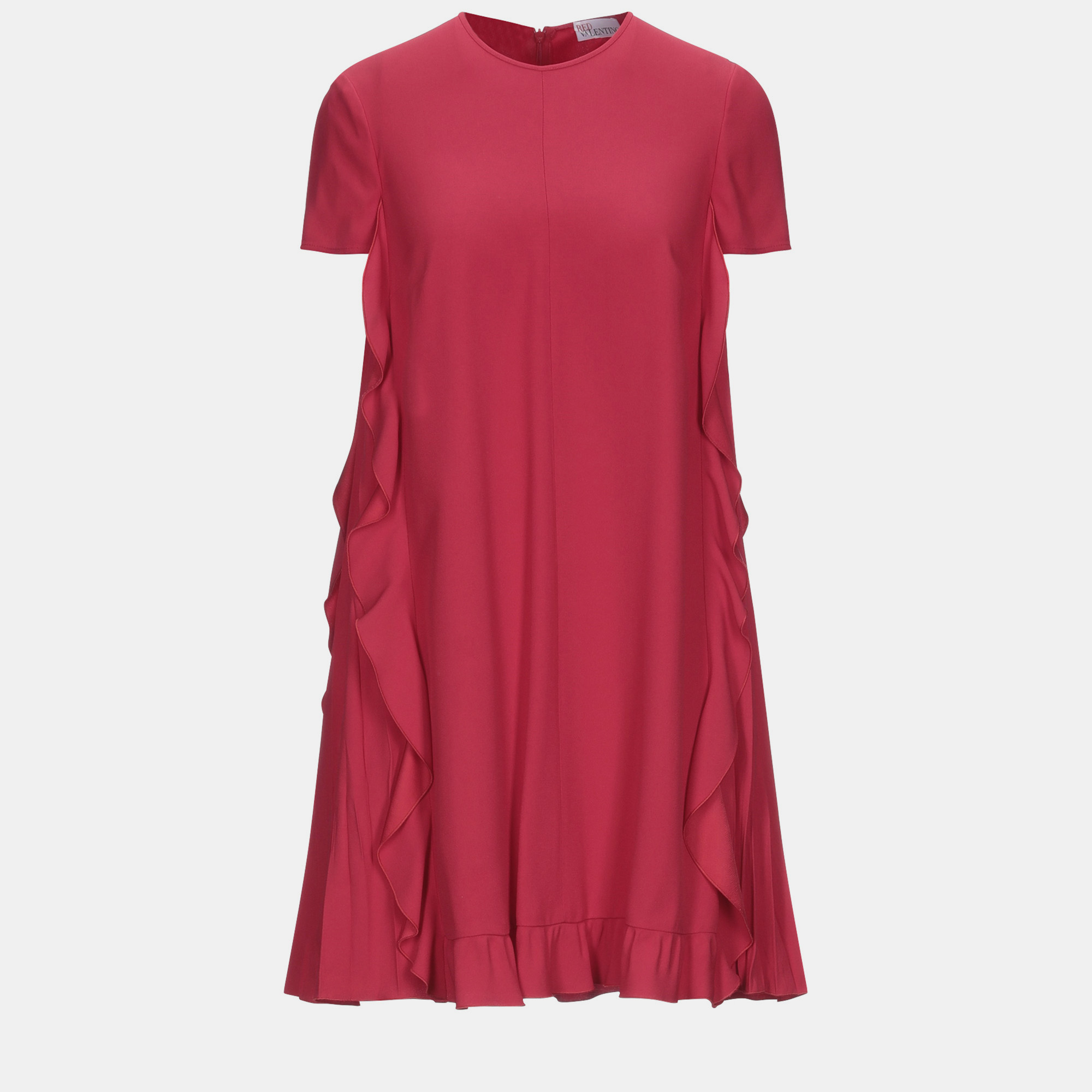Pre-owned Red Valentino Acetate Mini Dress 40 In Red