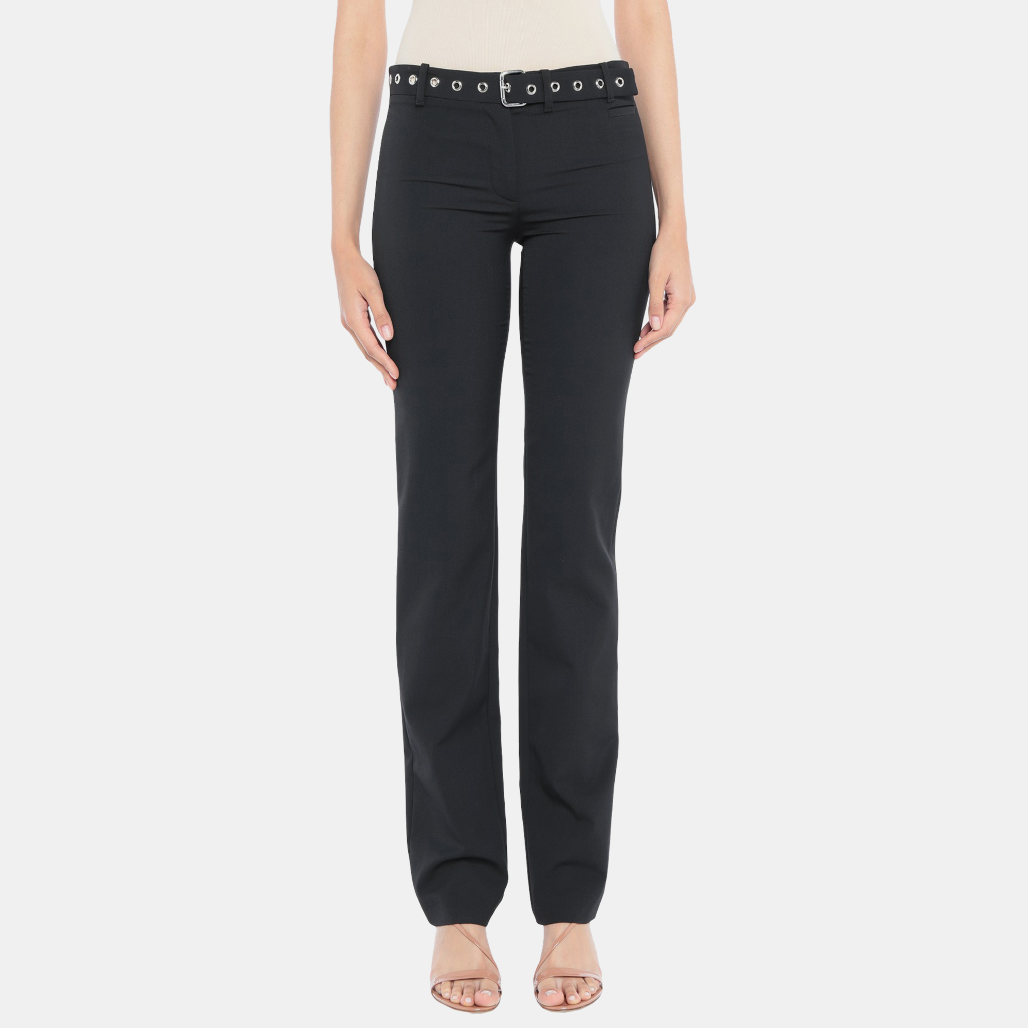 

RED Valentino Black Crepe Belted Pants  (IT 38